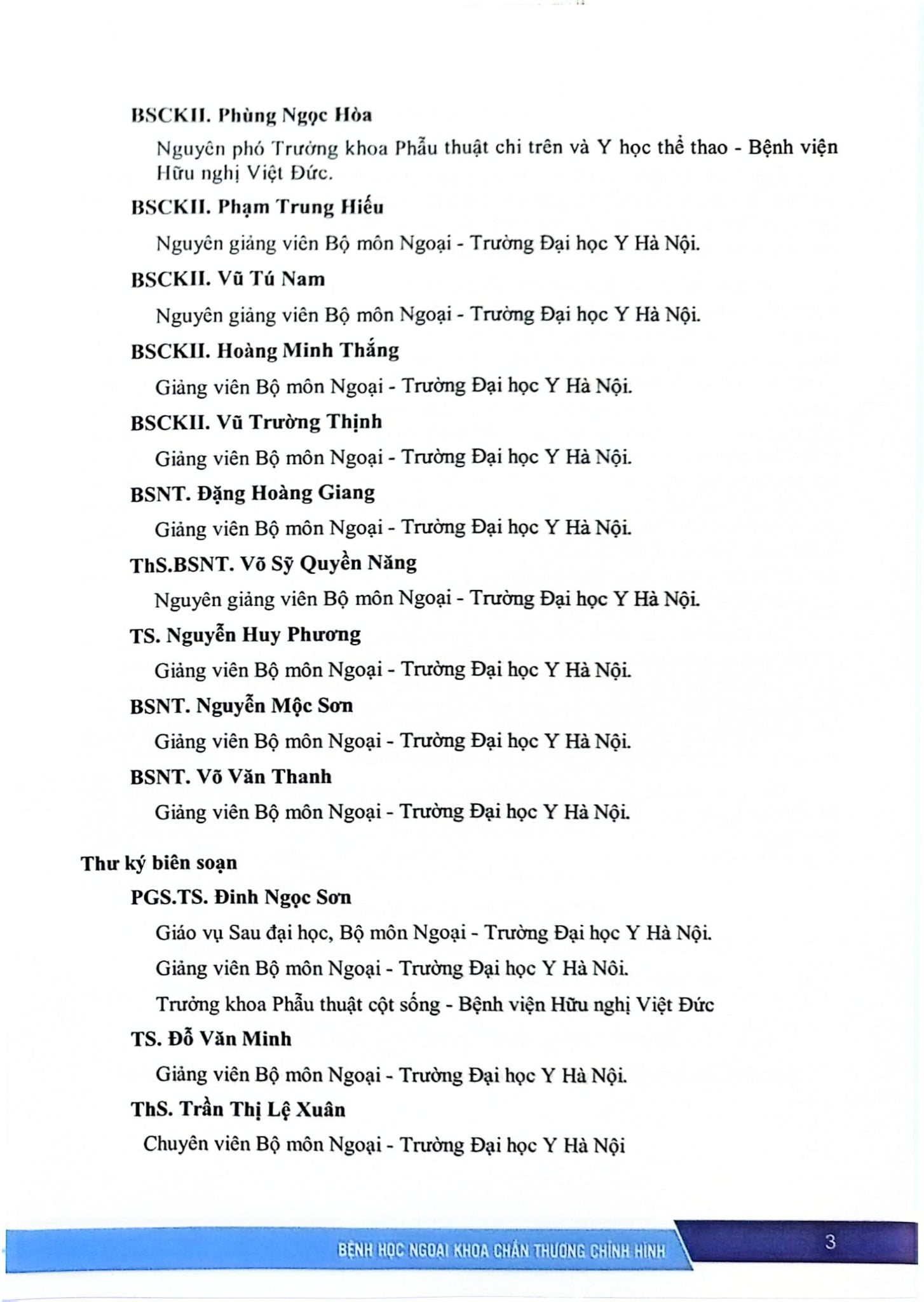 Bệnh Học Ngoại Khoa Chấn Thương Chỉnh Hình (SĐH) - ĐH Y Hà Nội, PGS.TS. Đoàn Quốc Hưng, GS.TS. Trần Trung Dũng