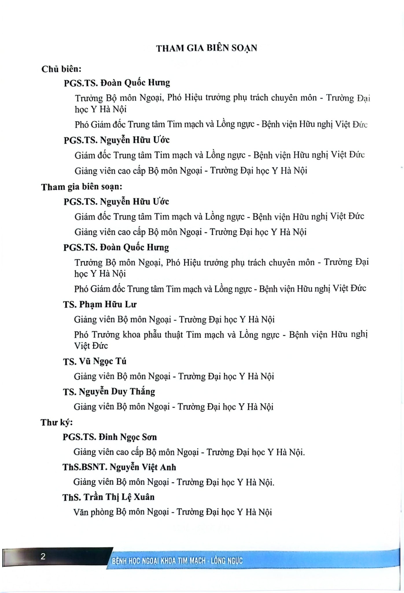 Bệnh Học Ngoại Khoa Tim Mạch - Lồng Ngực (Dùng Cho Đào Tạo Sau Đại Học) - ĐH Y Hà Nội