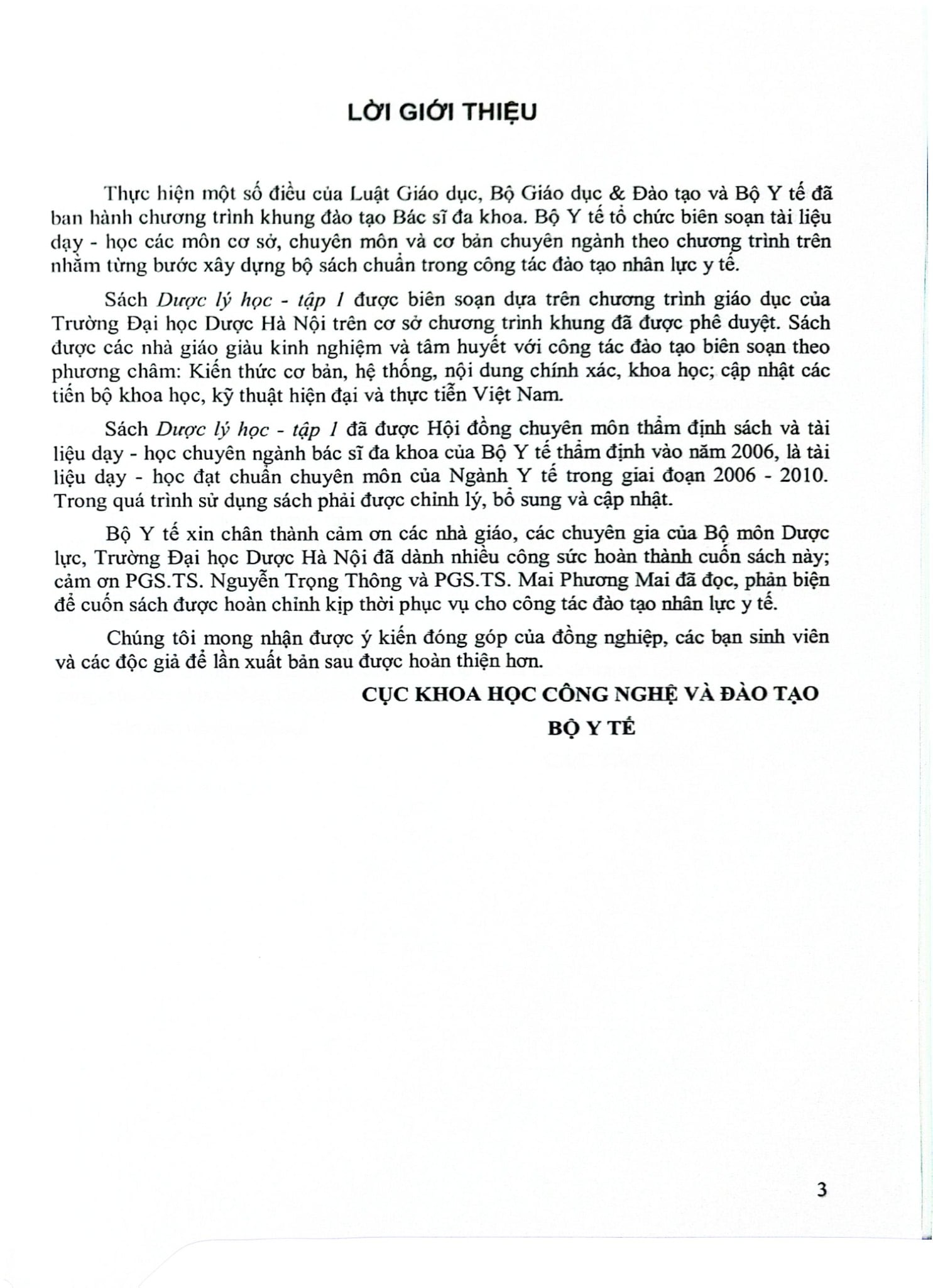 Dược Lý Học Tập 1 - Bộ Y tế, PGS.TS.Mai Tất Tố, TS. Vũ Thị Trâm, ThS. Đào Thị Vui
