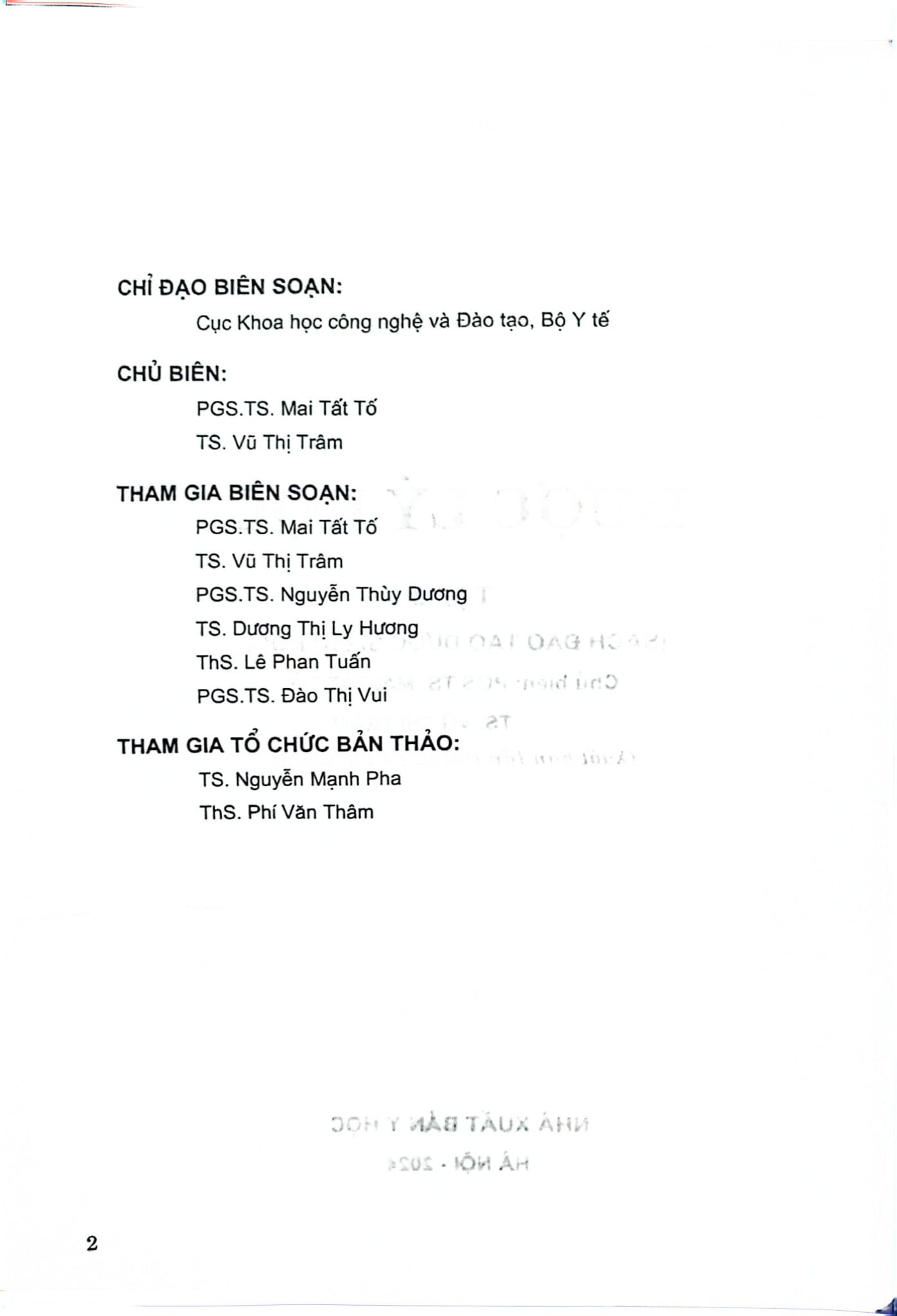 Dược Lý Học Tập 2 - ĐH Dược Hà Nội, PGS.TS.Mai Tất Tố, TS. Vũ Thị Trâm