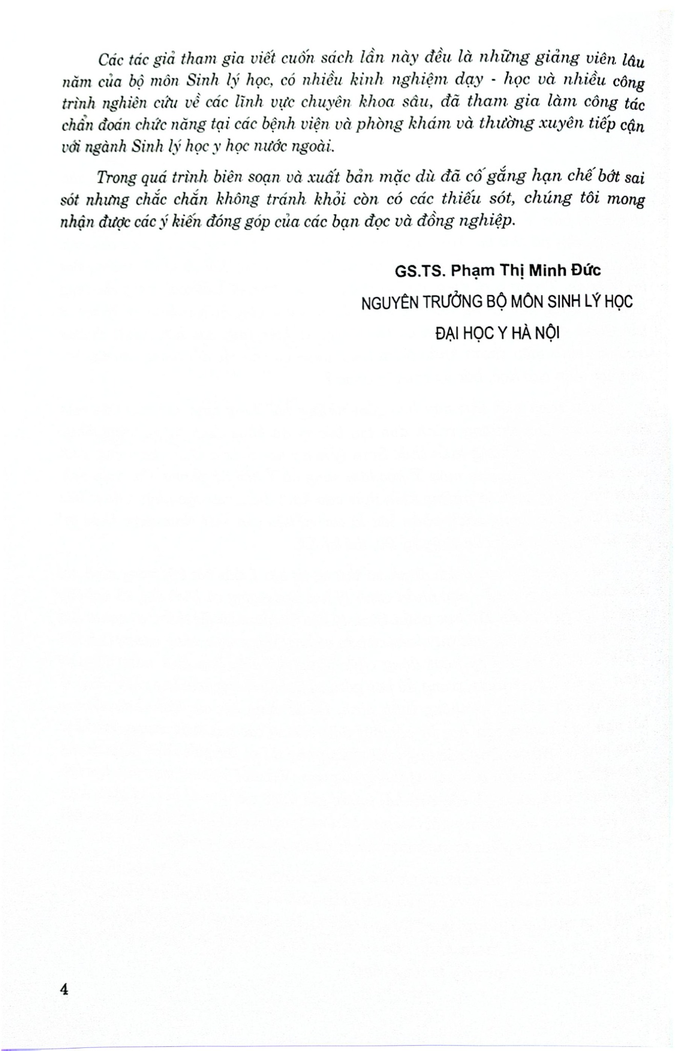 Sinh Lý Học (Sách Đào Tạo Bác Sĩ Đa Khoa) - Đại học Y Hà Nội, GS.TS. Phạm Thị Minh Đức