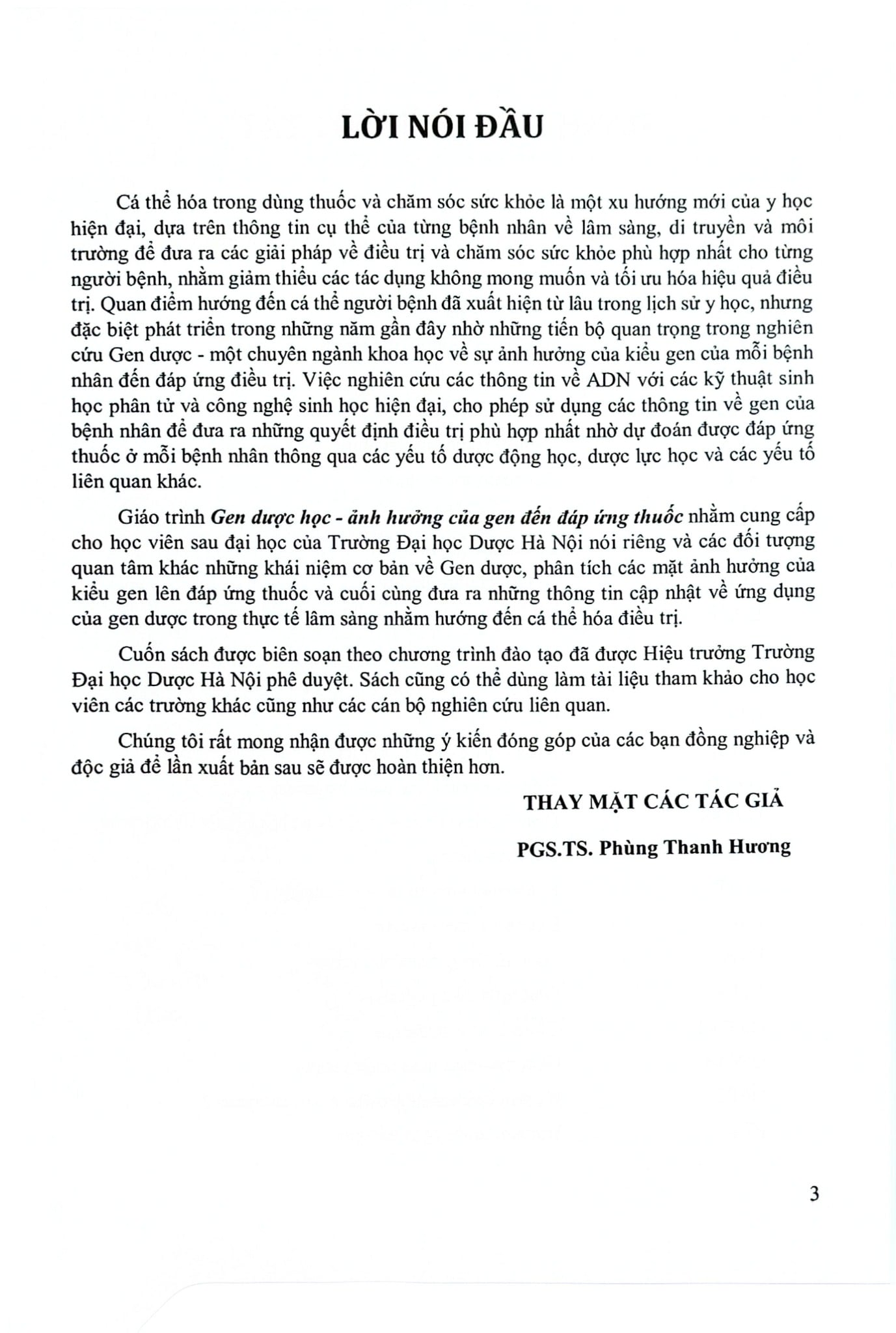 Gen Dược Học Ảnh Hưởng Của Gen Đến Đáp Ứng Thuốc (Sách Đào Tạo Sau Đại Học) - ĐH Dược Hà Nội