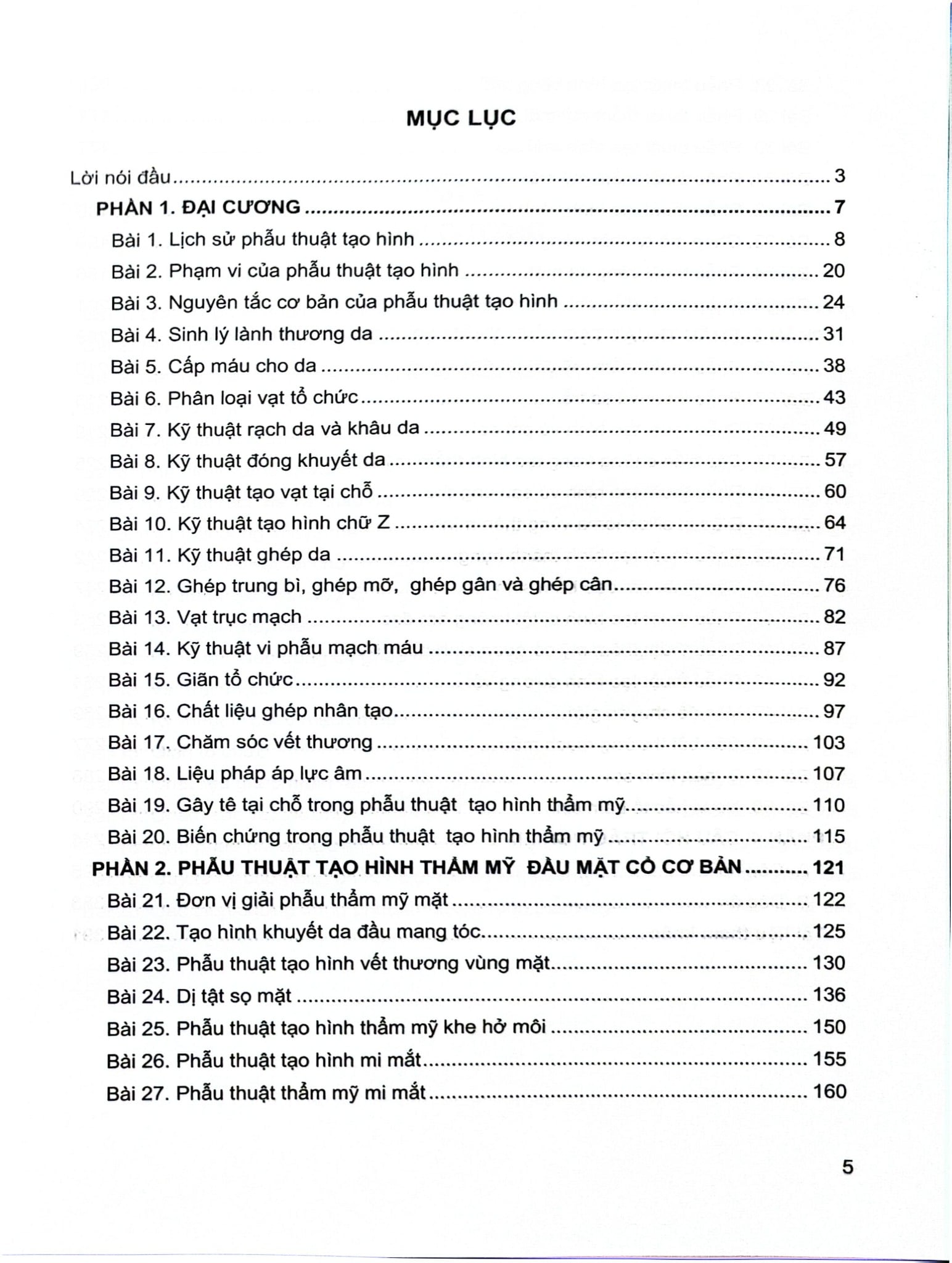 Bài Giảng Phẫu Thuật Tạo Hình Thẩm Mỹ Cơ Bản - Đại học Y Hà Nội, PGS.TS Trần Thiết Sơn