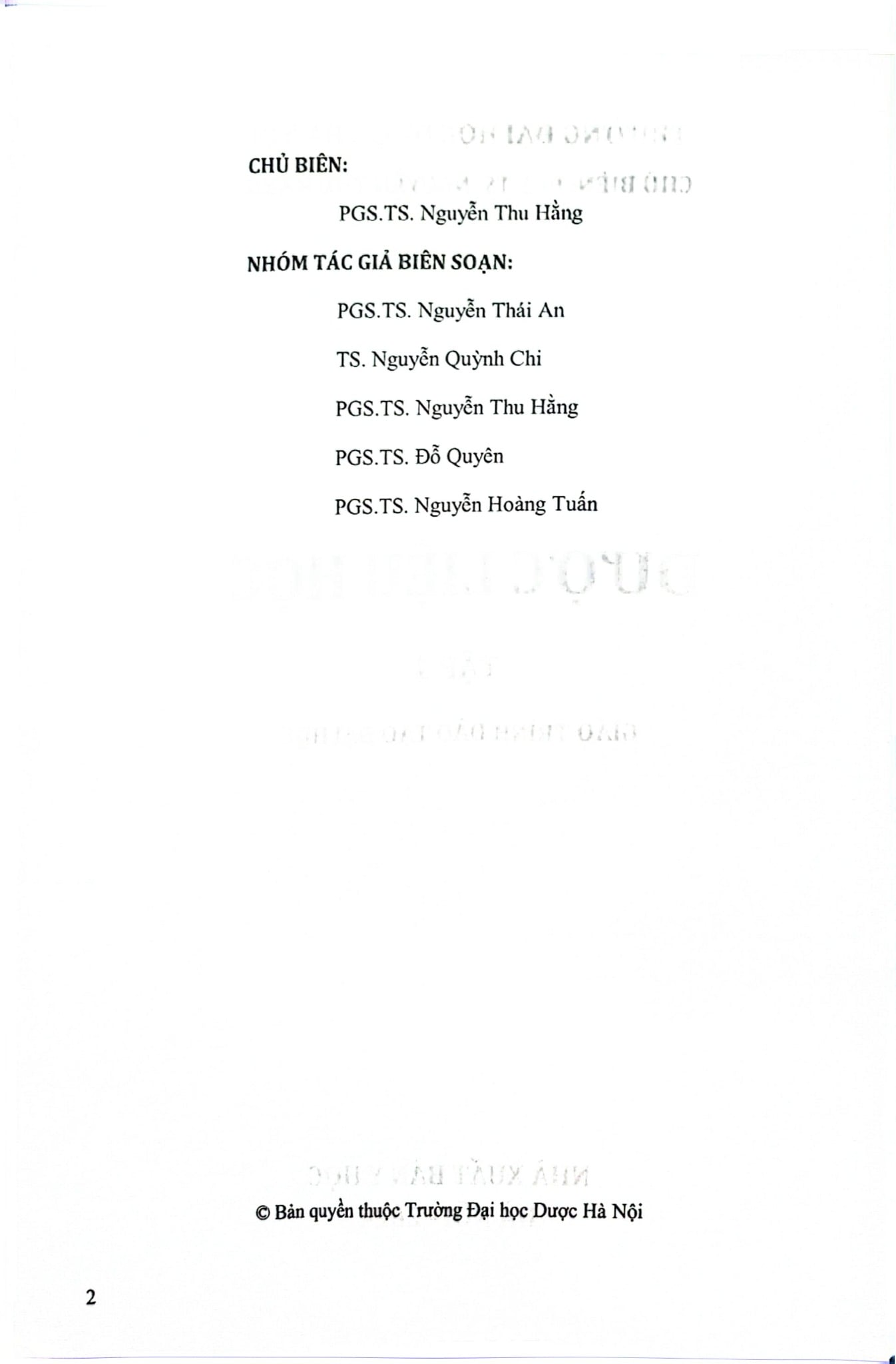 Dược Liệu Học Tập 1 (Giáo Trình Đào Tạo Đại Học) - ĐH Dược Hà Nội