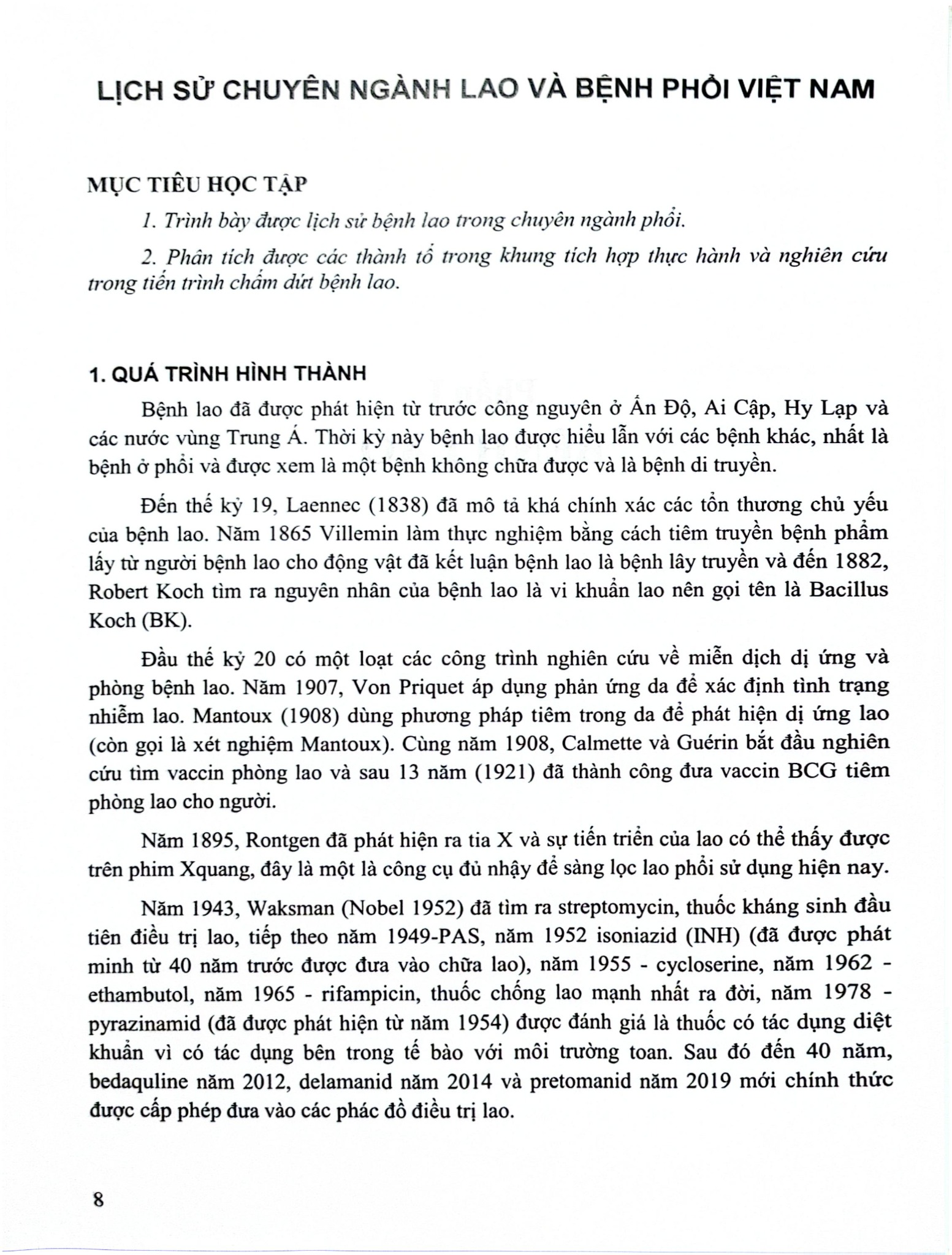 Bệnh Lao Và Tiến Trình Chấm Dứt Bệnh Lao - ĐH Dược Hà Nội