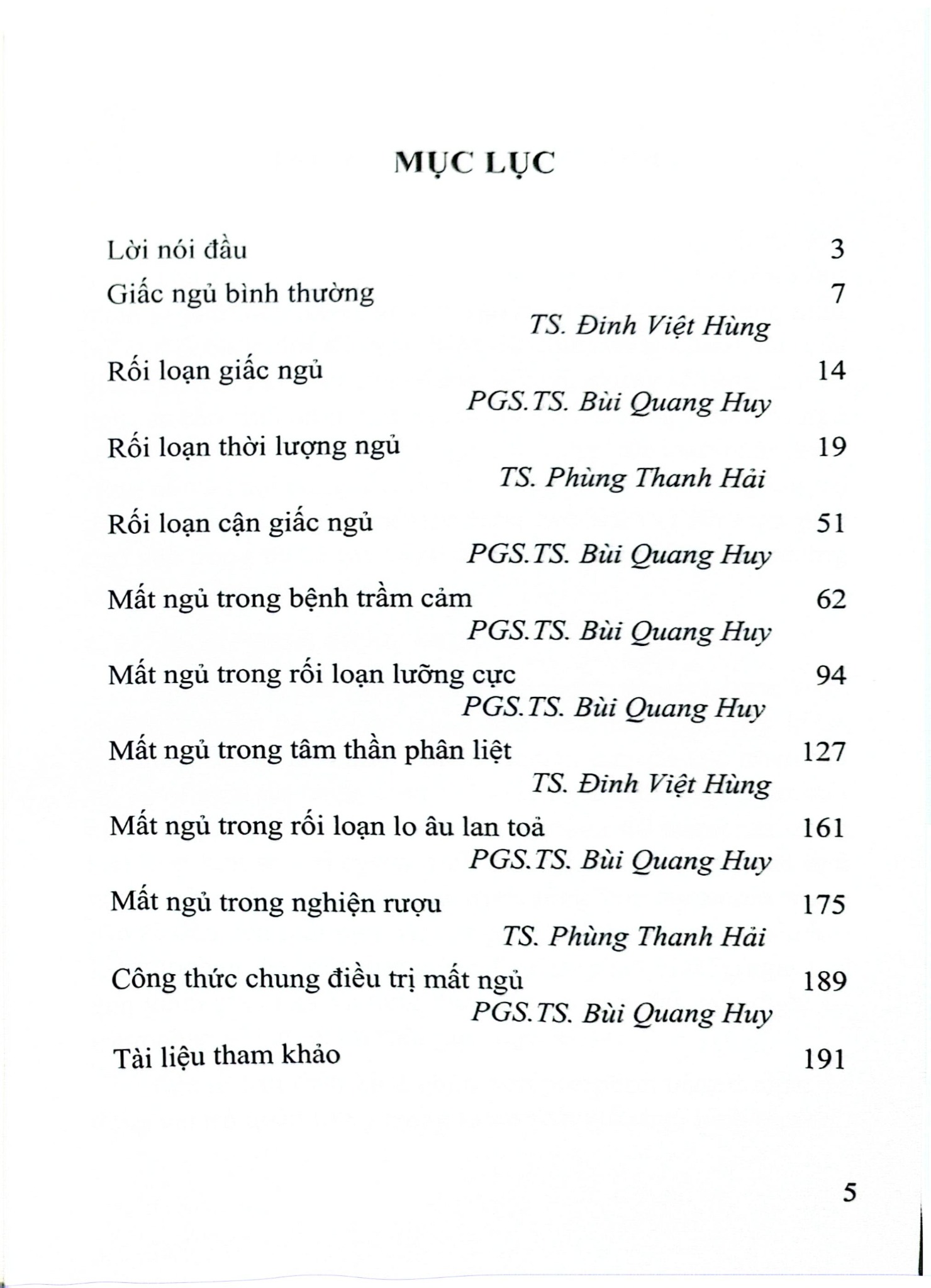 Rối Loạn Giấc Ngủ - PGS.TS. Bùi Quang Huy, ThS. Phùng Thành Hải, ThS .Đình Biệt Hùng