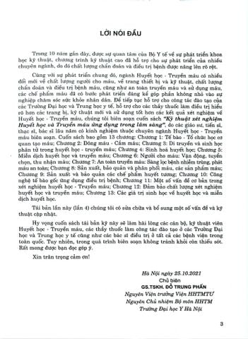  Kỹ Thuật Xét Nghiệm Huyết Học Và Truyền Máu Ứng Dụng Trong Lâm Sàng - Viện HHTMTW: GS.TSKH. Đỗ Trung Phấn 