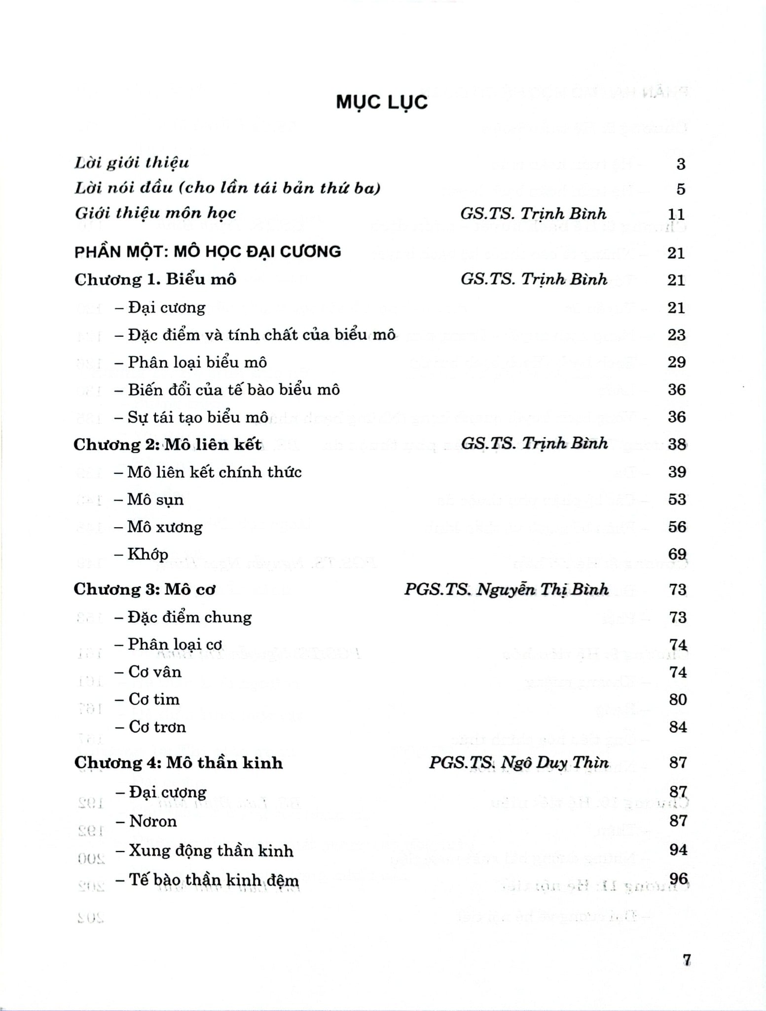 Mô Phôi Phần Mô Học (Sách Đào Tạo Bác Sĩ Đa Khoa) - ĐH Y Hà Nội, GS.TS. Trịnh Bình