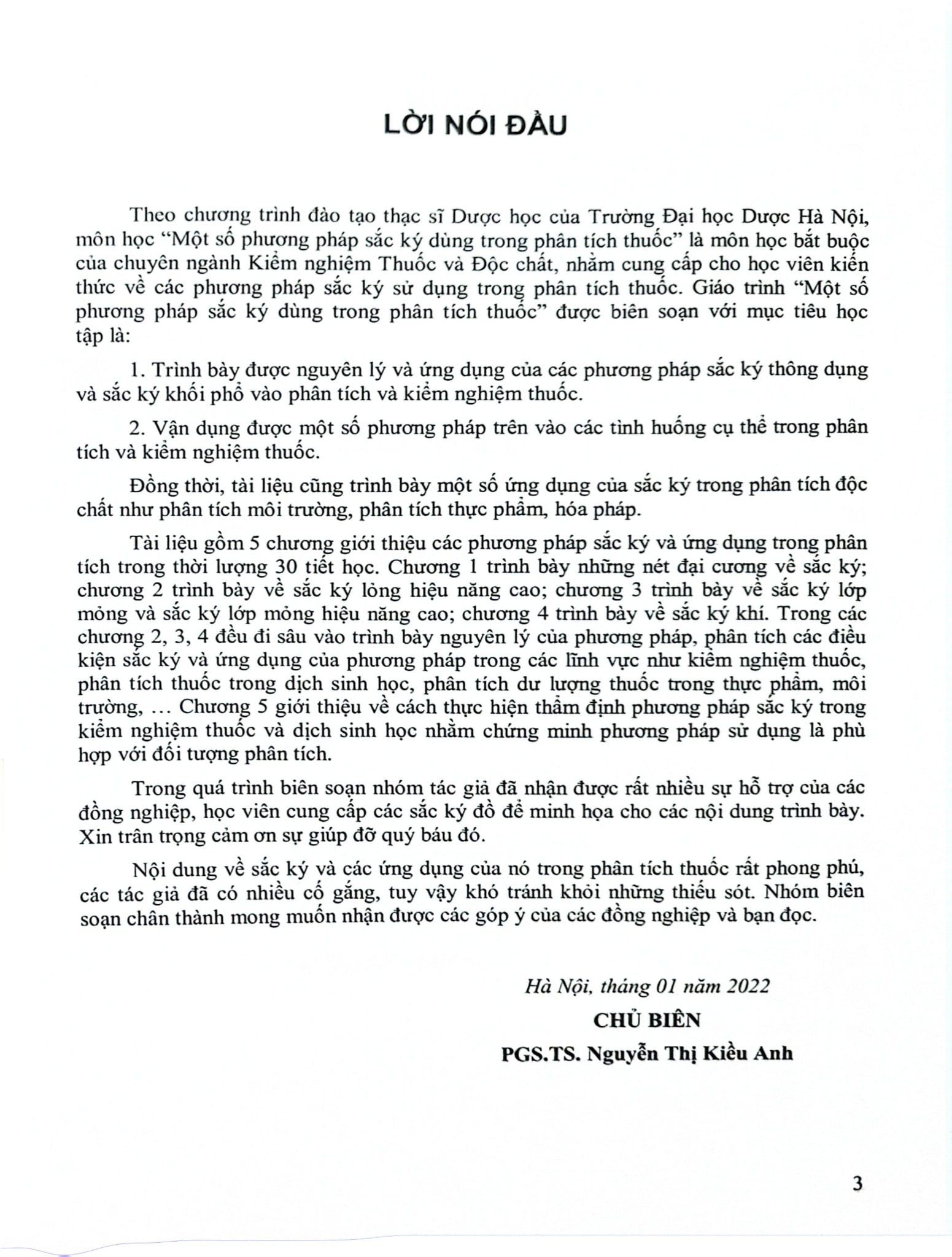 Một Số Phương Pháp Sắc Ký Dùng Trong Phân Tích Thuốc - ĐH Dược Hà Nội, PGS.TS. Nguyễn Thị Kiều Anh