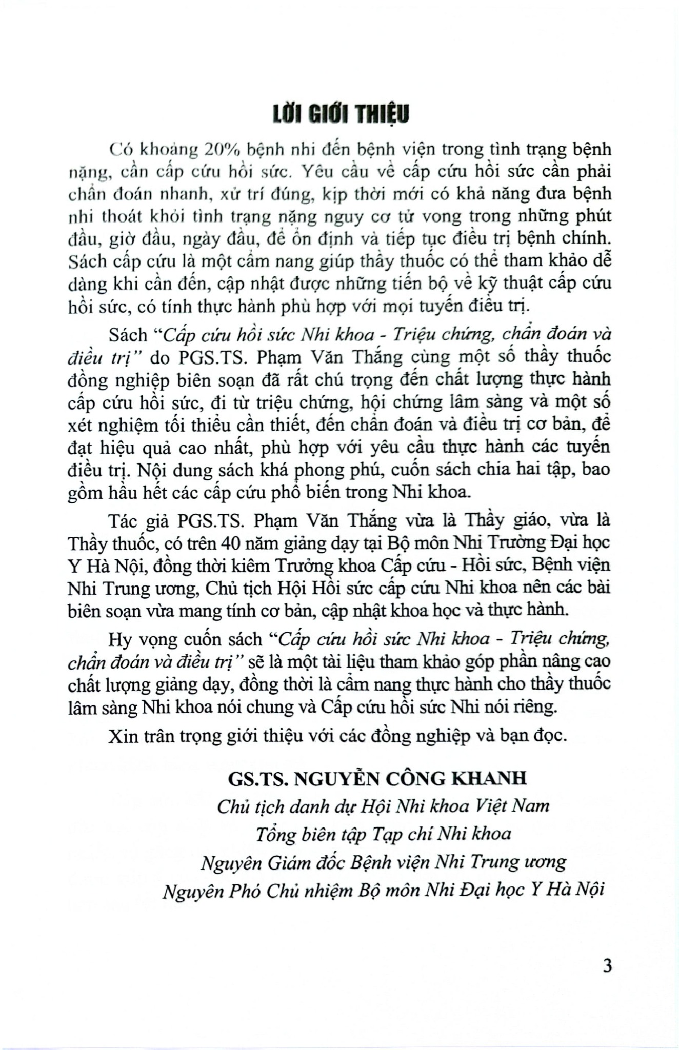 Cấp Cứu Hồi Sức Nhi Khoa Tập 1 - Triệu Chứng, C.Đoán, Đ.Trị - PGS.TS. Phạm Văn Thắng