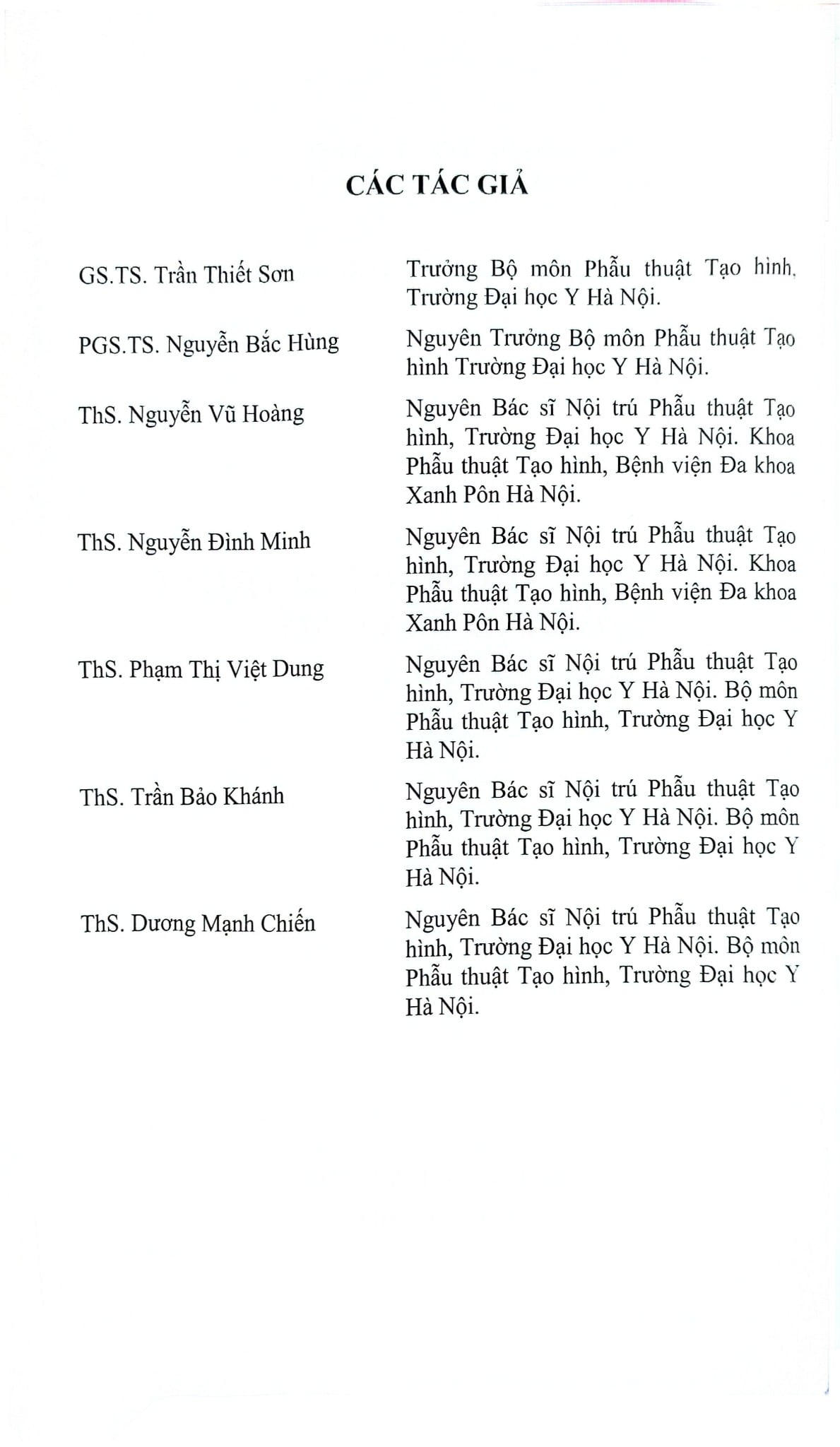 Ghép Da Trong Phẫu Thuật Tạo Hình Thẩm Mỹ - ĐH Y Hà Nội, PGS.TS. Trần Thiết Sơn, PGS.TS. Nguyễn Bắc Hùng, …