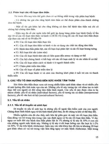  Giáo Trình Điều Dưỡng Sức Khoẻ Tâm Thần (Sách Dùng Cho Cử Nhân Điều Dưỡng) - Đại học Y Hà Nội 