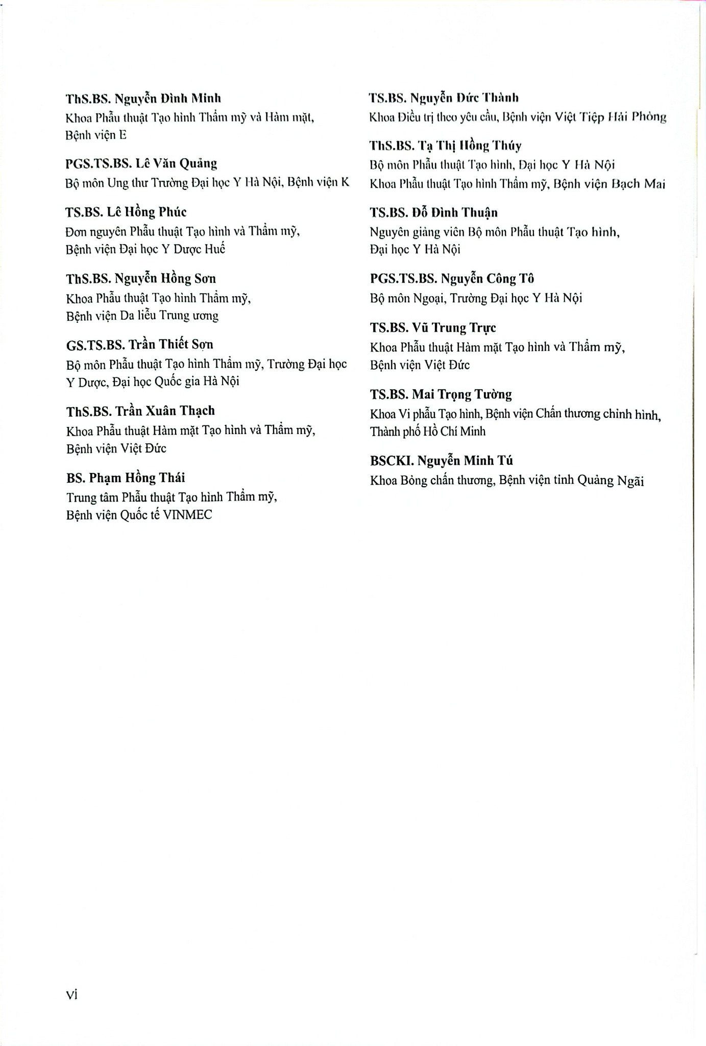 Phẫu Thuật Tạo Hình Thẩm Mỹ Da Đầu - ĐH Y Hà Nội, Trần Thiết Sơn