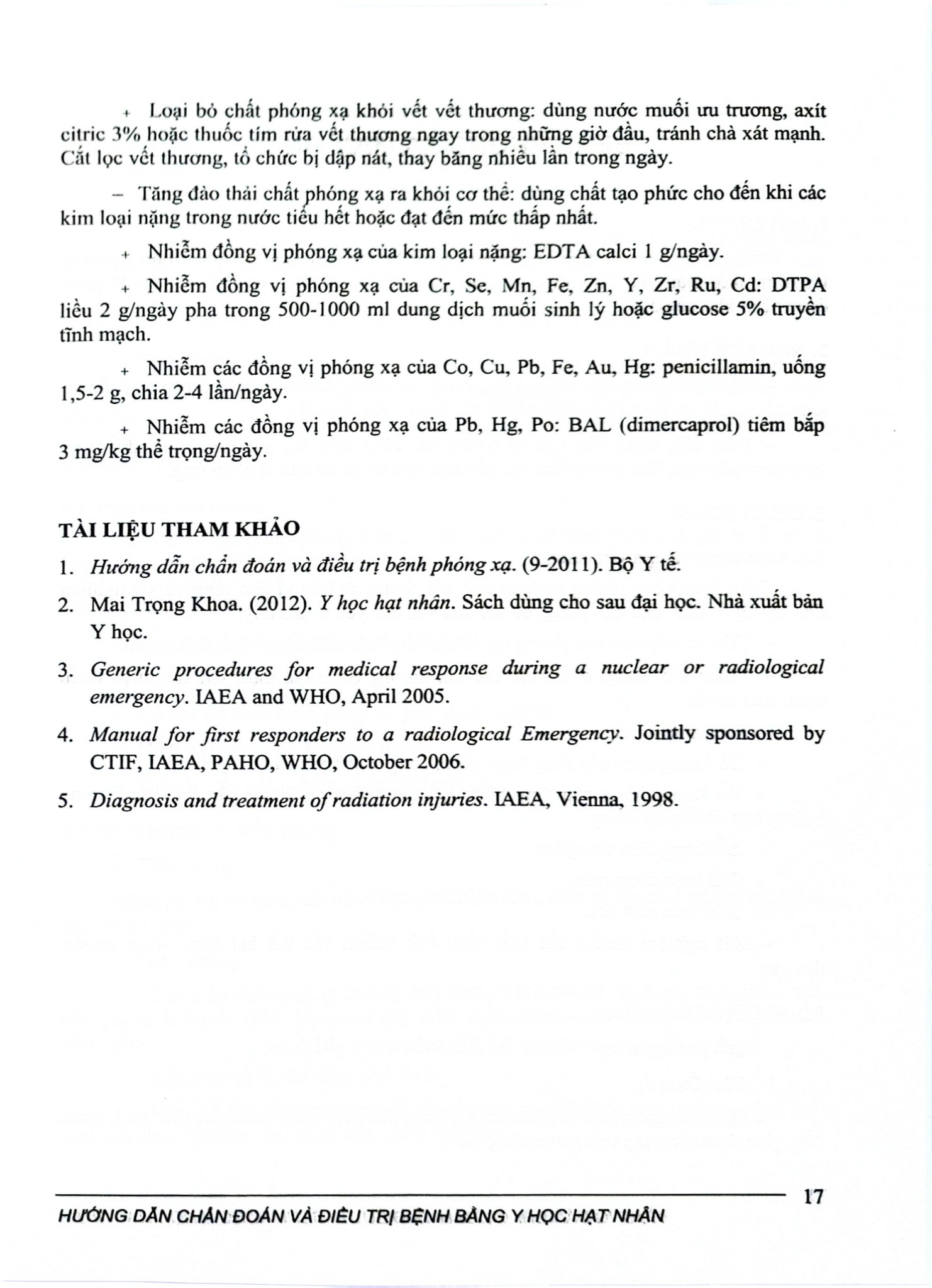 Hướng Dẫn Chẩn Đoán Và Điều Trị Bằng Y Học Hạt Nhân  - Bộ Y tế