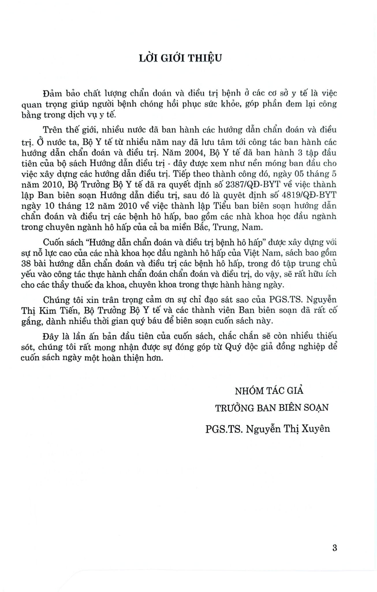 Hướng Dẫn Chẩn Đoán Và Điều Trị Bệnh Hô Hấp - Bộ Y tế