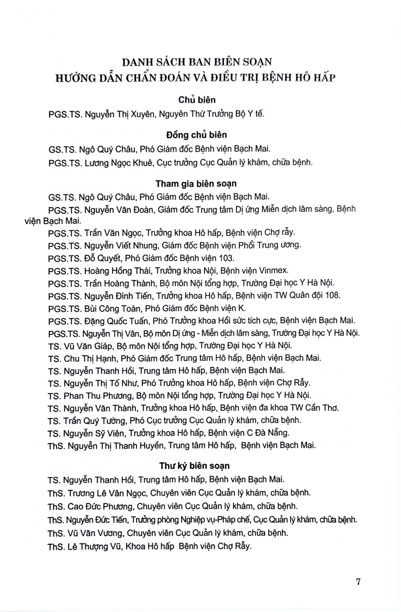 Hướng Dẫn Chẩn Đoán Và Điều Trị Bệnh Hô Hấp - Bộ Y tế