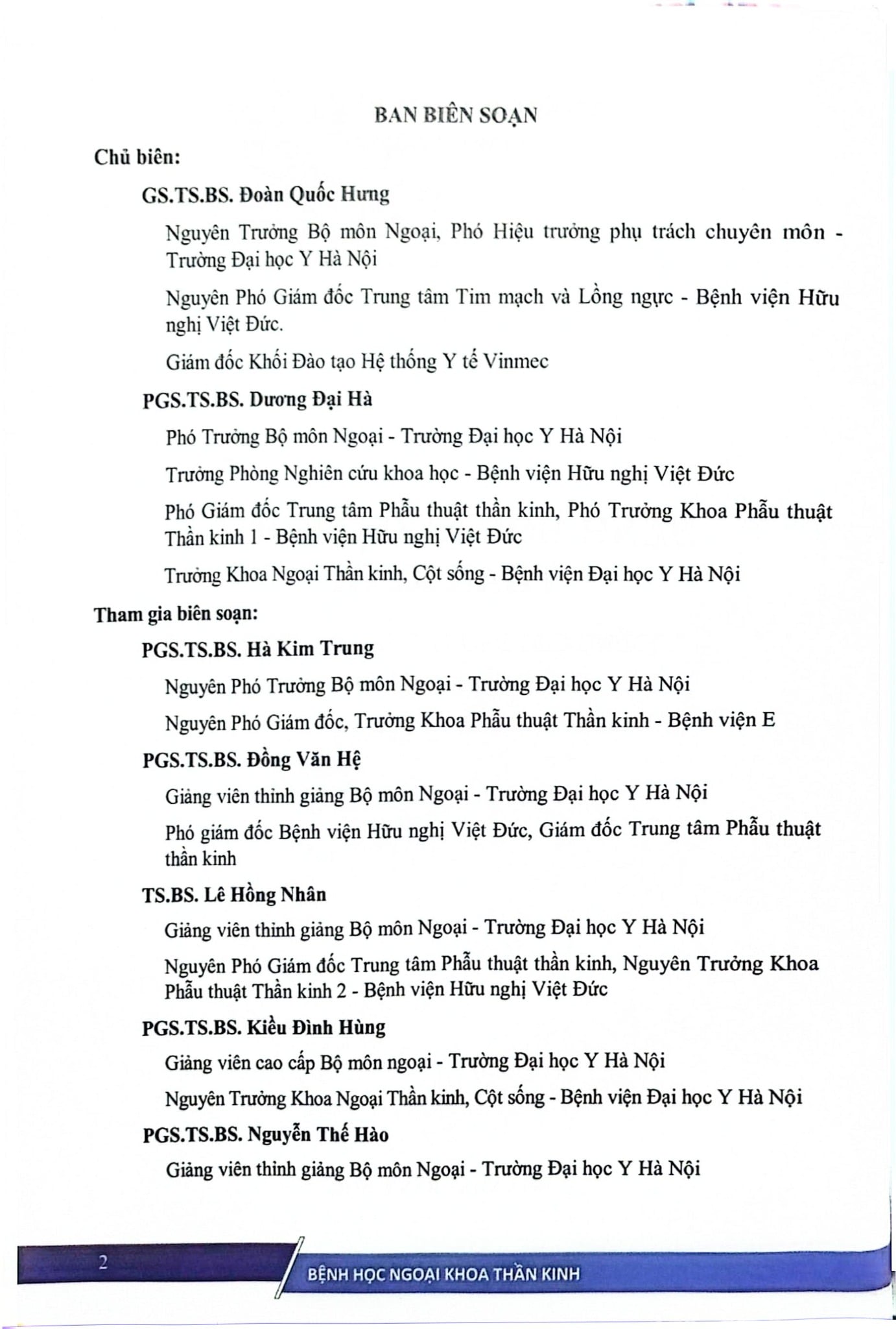 Bệnh Học Ngoại Khoa Thần Kinh (Dùng Cho Đào Tạo Sau Đại Học) - ĐH Y Hà Nội