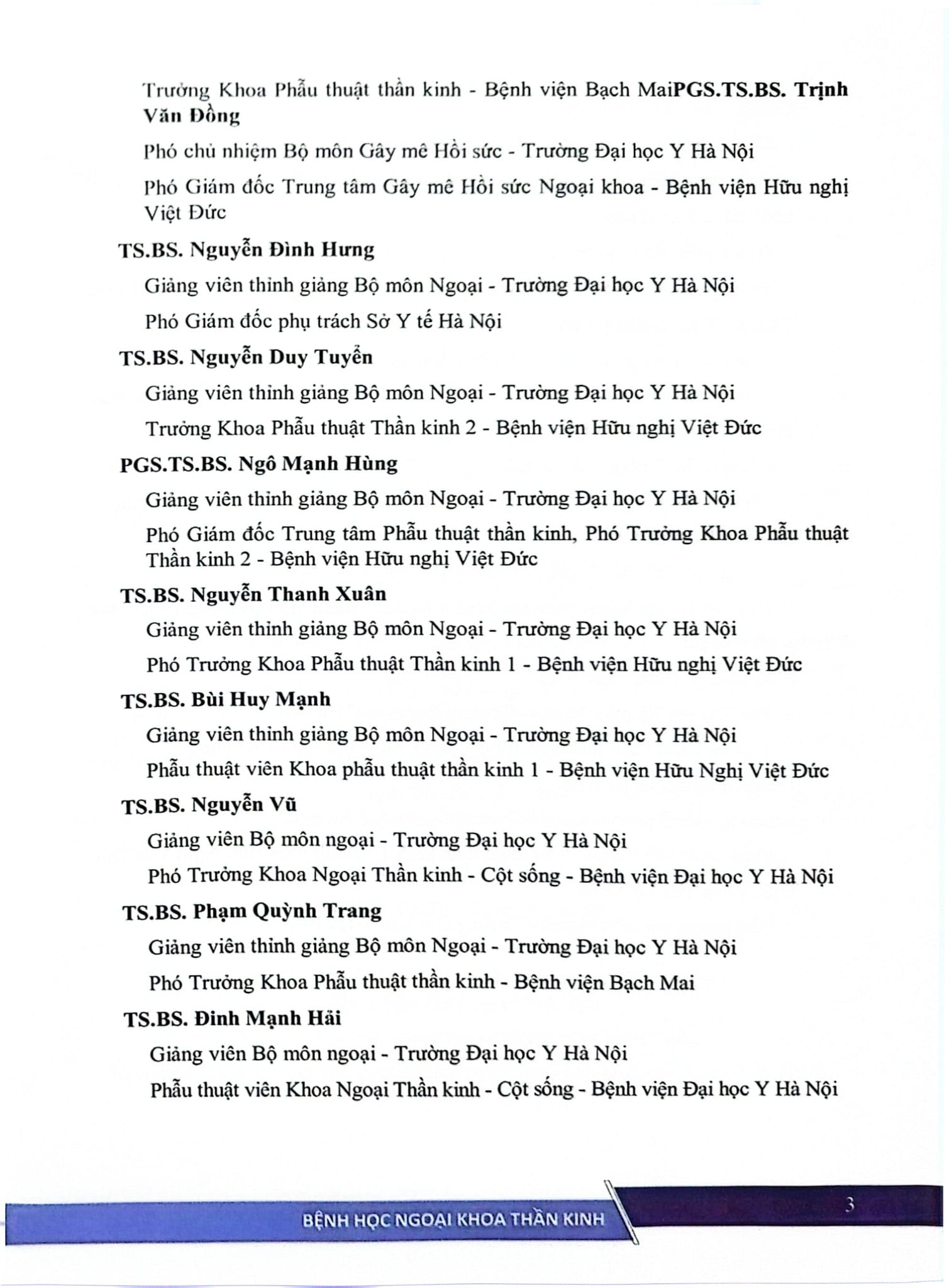 Bệnh Học Ngoại Khoa Thần Kinh (Dùng Cho Đào Tạo Sau Đại Học) - ĐH Y Hà Nội