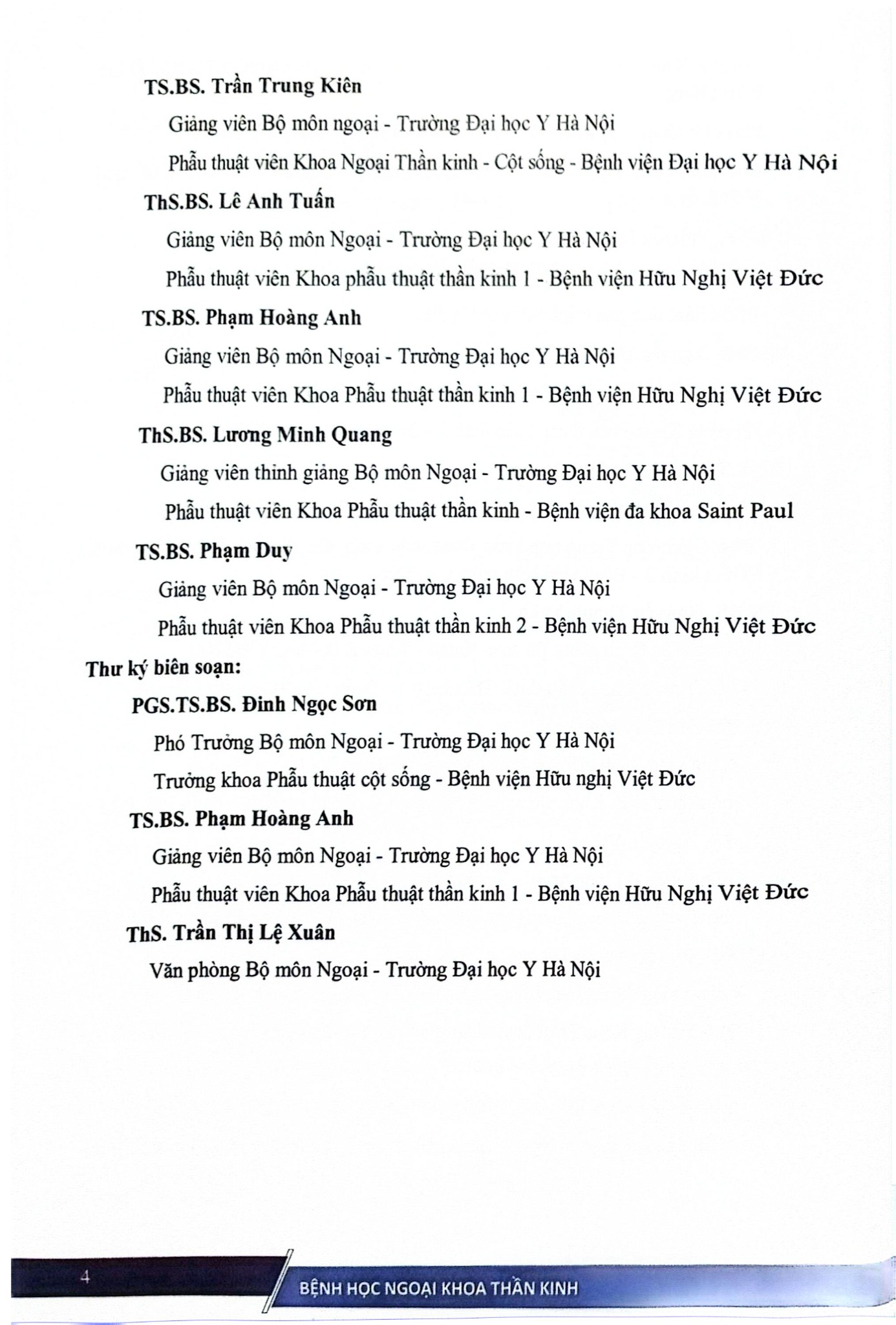 Bệnh Học Ngoại Khoa Thần Kinh (Dùng Cho Đào Tạo Sau Đại Học) - ĐH Y Hà Nội