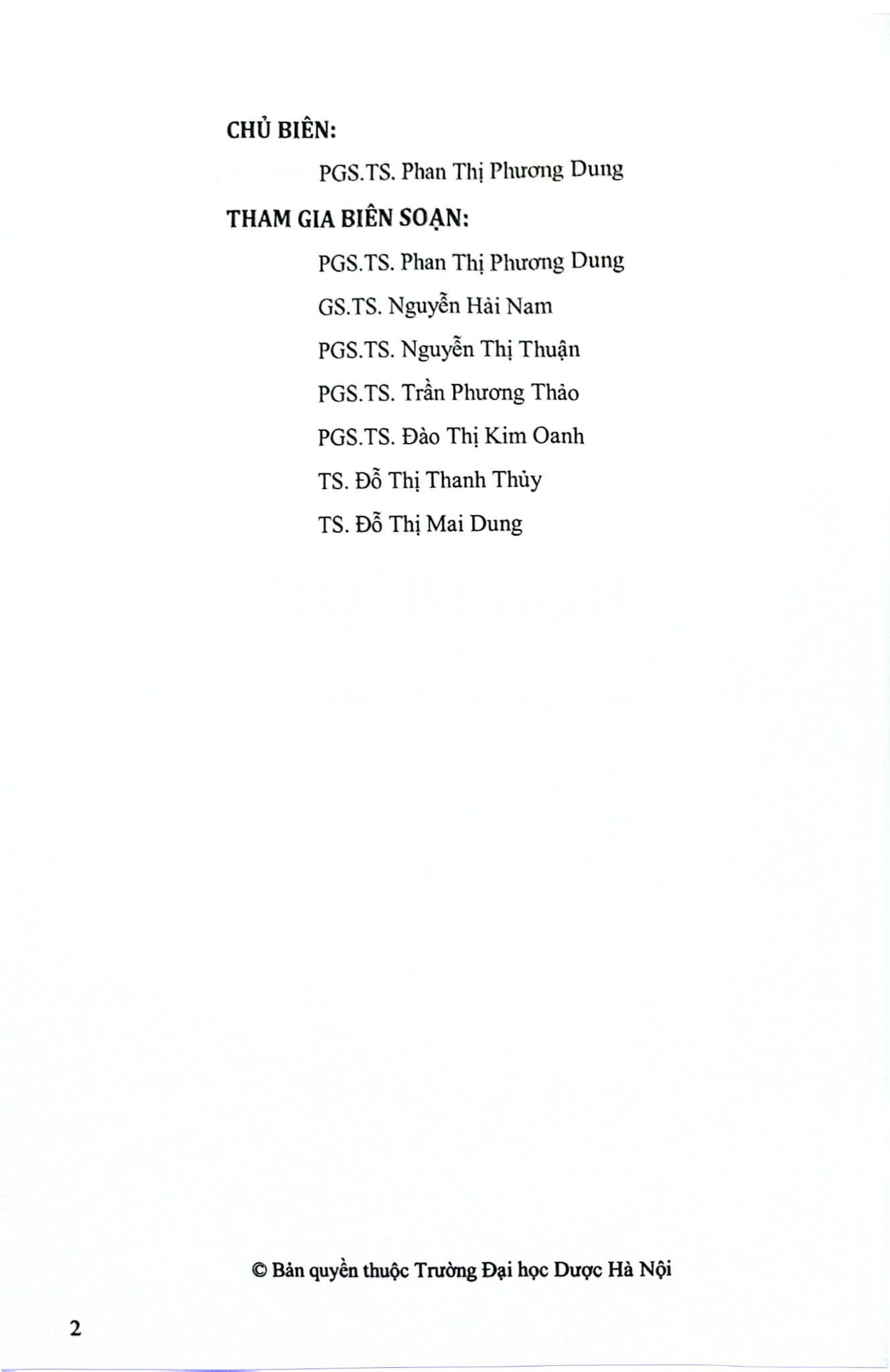 Hóa Dược Tập 2 - ĐH Dược Hà Nội