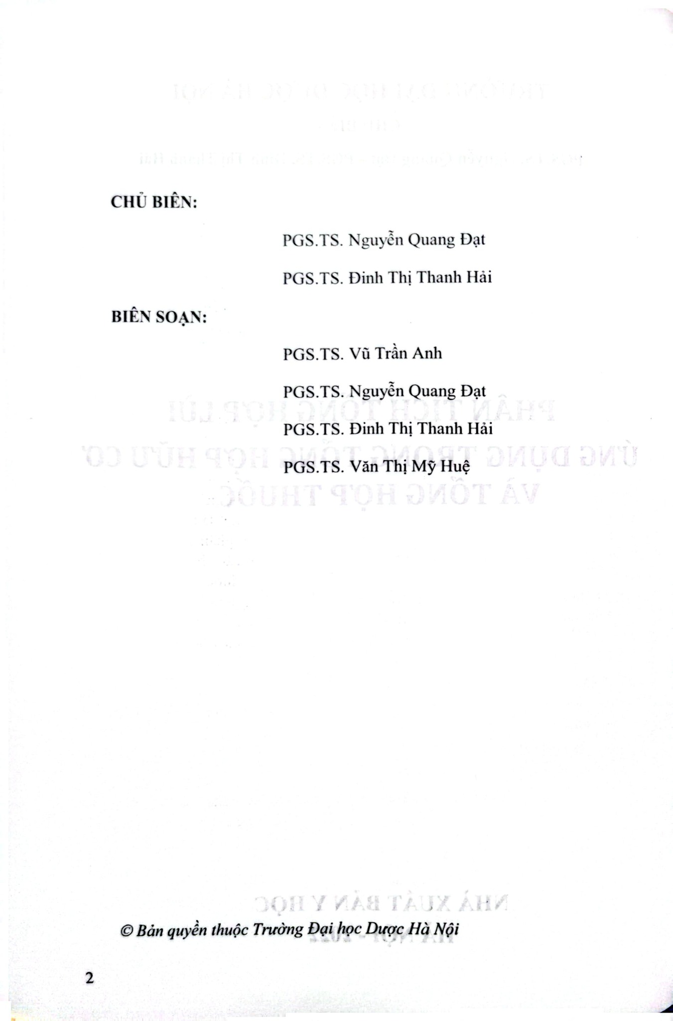 Phân Tích Tổng Hợp Lùi, Ứng Dụng Trong Tổng Hợp Hữu Cơ Và Tổng Hợp Thuốc - ĐH Dược Hà Nội