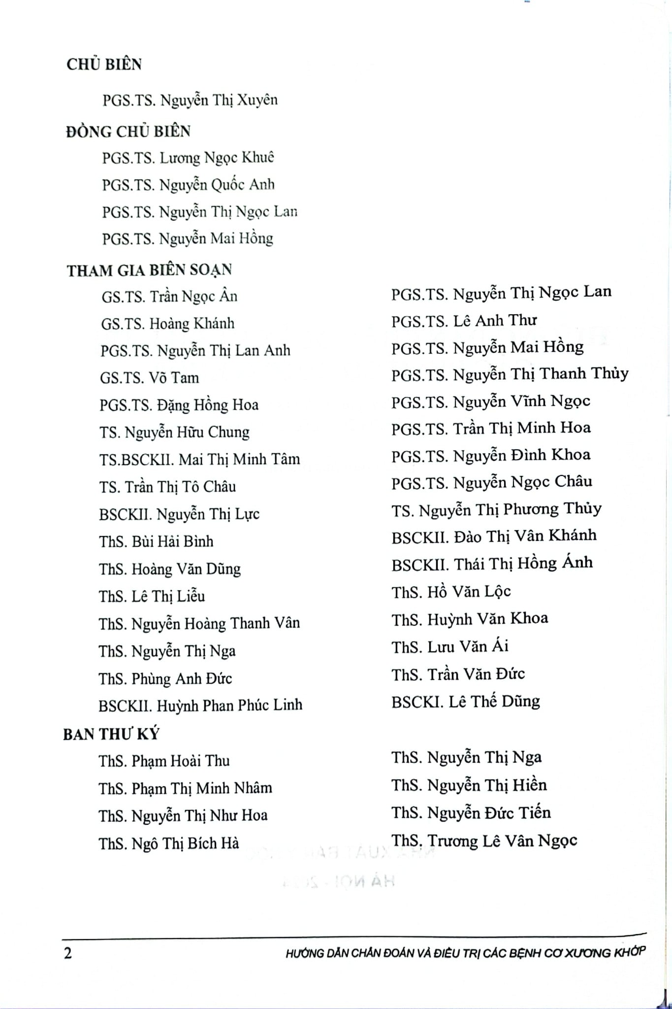 Hướng Dẫn Chẩn Đoán Và Điều Trị Các Bệnh Cơ Xương Khớp - Bộ Y tế