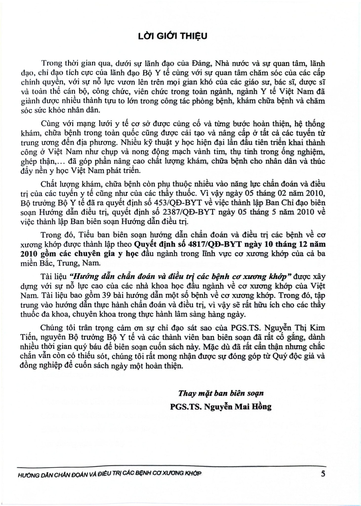 Hướng Dẫn Chẩn Đoán Và Điều Trị Các Bệnh Cơ Xương Khớp - Bộ Y tế