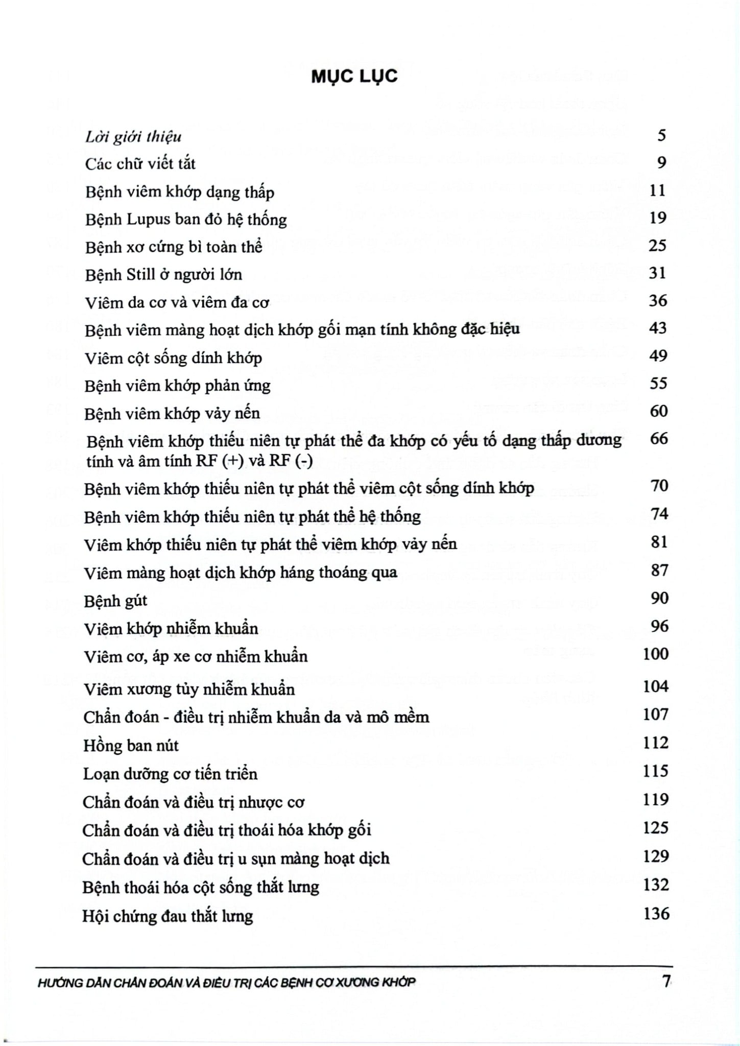 Hướng Dẫn Chẩn Đoán Và Điều Trị Các Bệnh Cơ Xương Khớp - Bộ Y tế