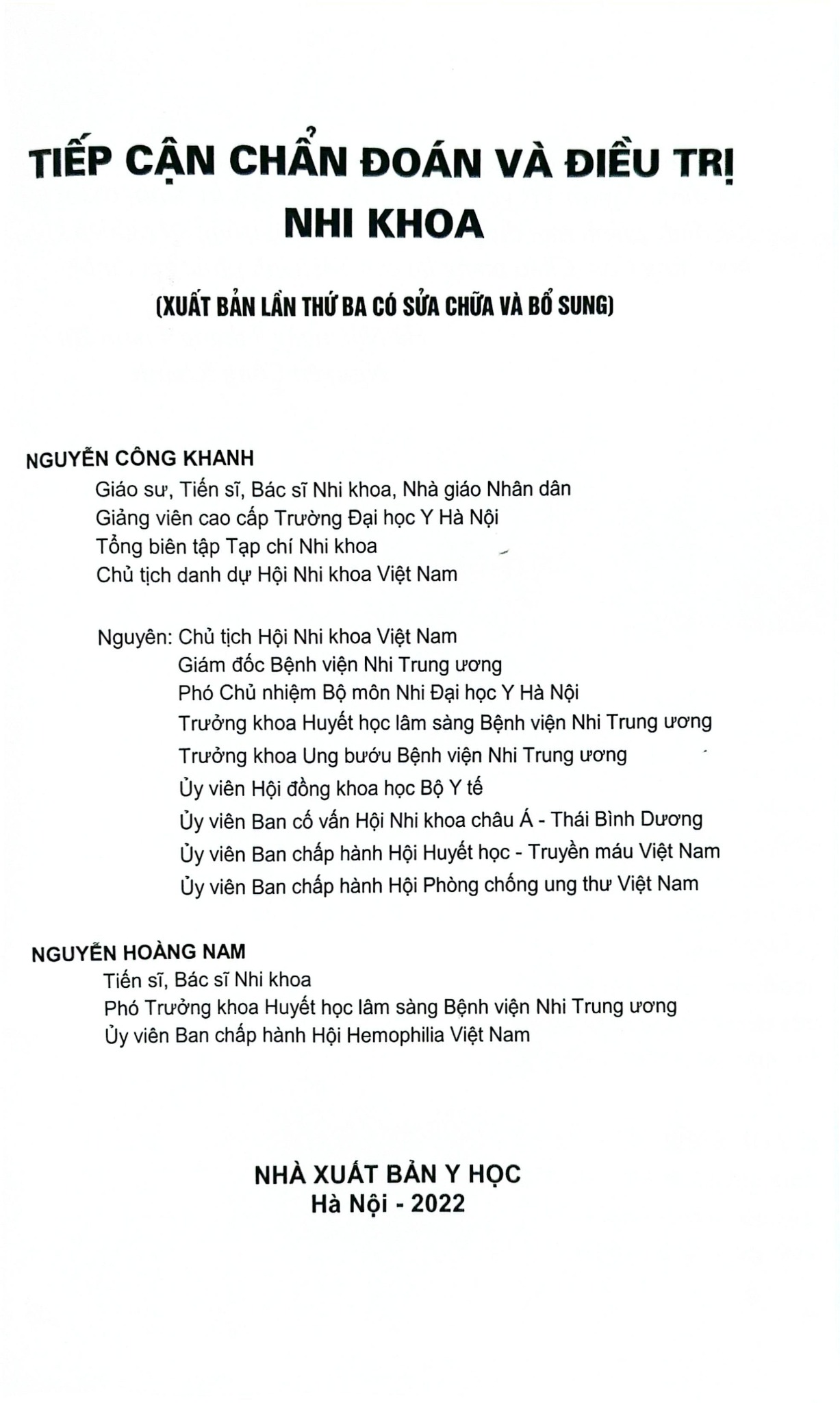 Tiếp Cận Chẩn Đoán Và Điều Trị Nhi Khoa - GS.TS.BS. Nguyễn Công Khanh, ThS.BS. Nguyễn Hoàng Nam