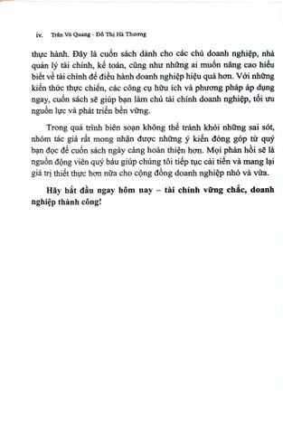  Quản Lý Tài Chính Thực Chiến Cho Doanh Nghiệp Nhỏ Và Vừa - Trần Thị Võ Quang, Đỗ Thị Hà Thương 