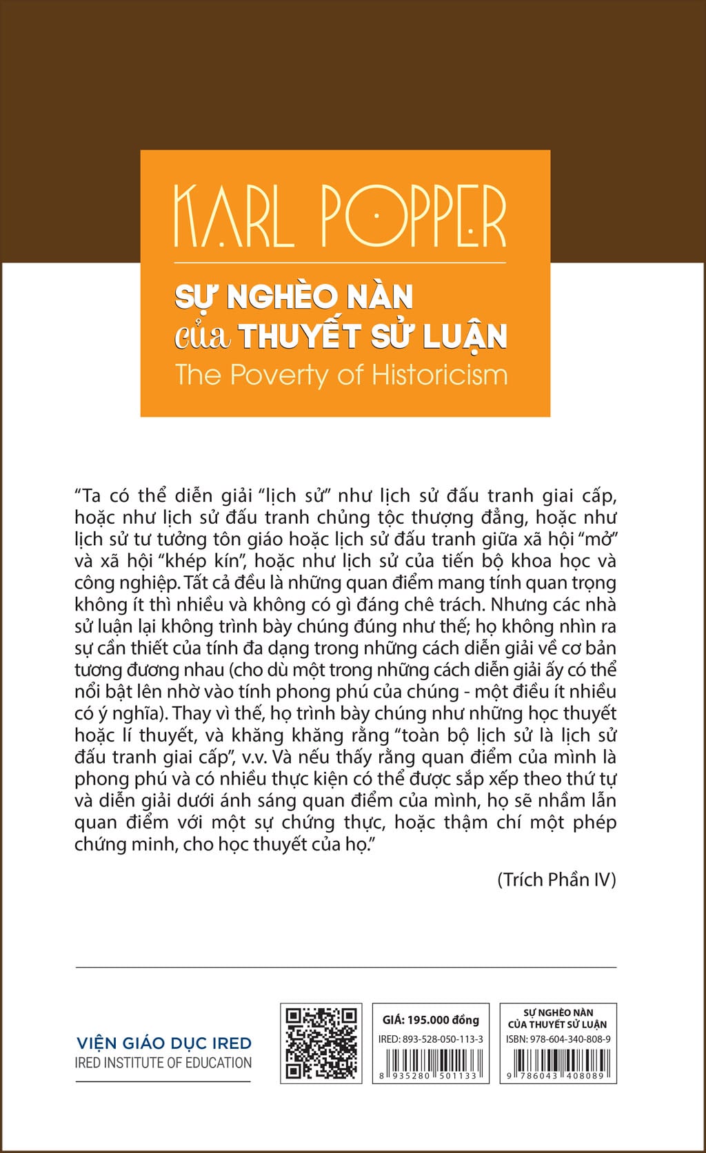 Sự Nghèo Nàn Của Thuyết Sử Luận - The Poverty Of Historicism - Karl Popper
