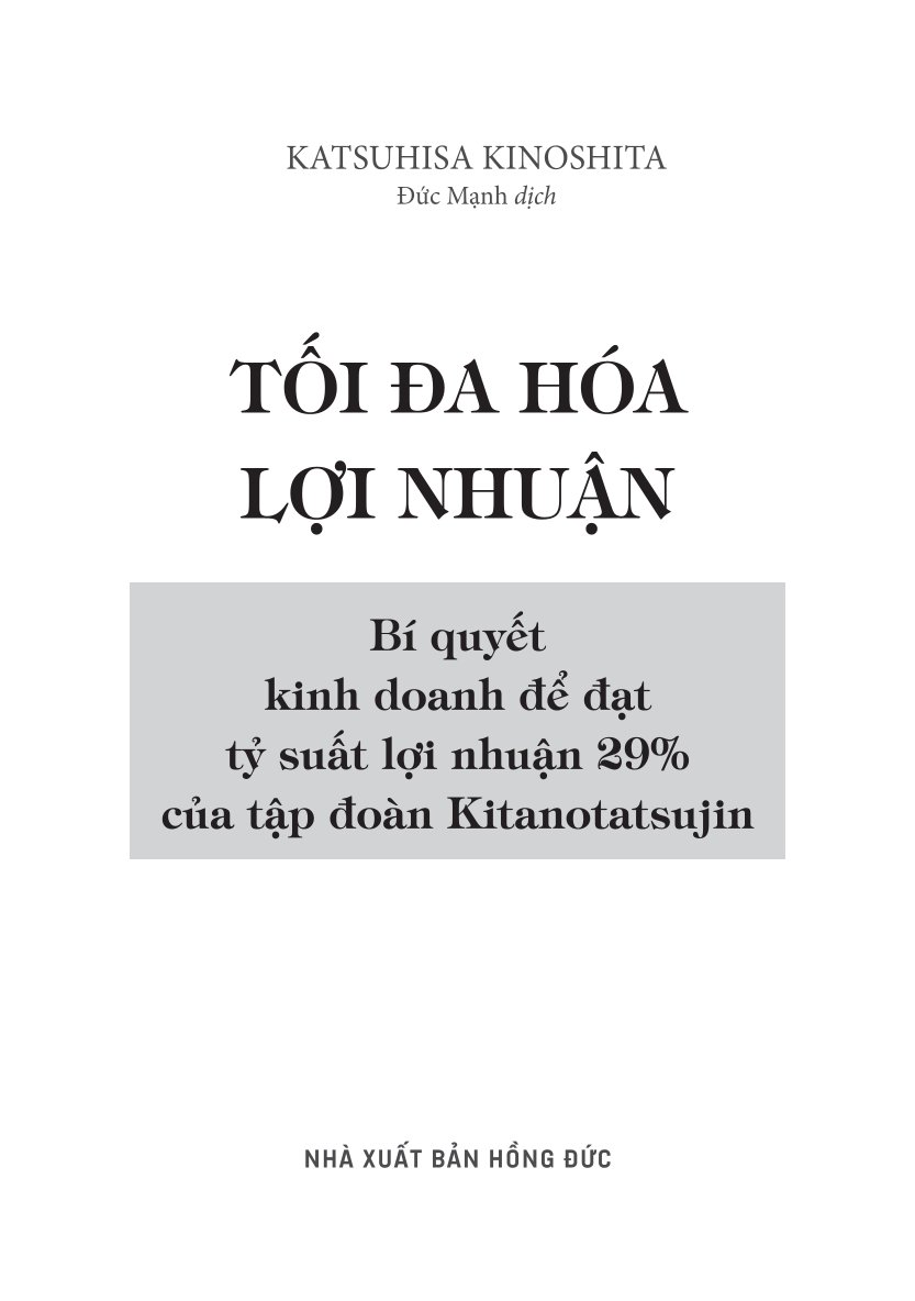 Tối Đa Hóa Lợi Nhuận - Katsuhisa Kinoshita