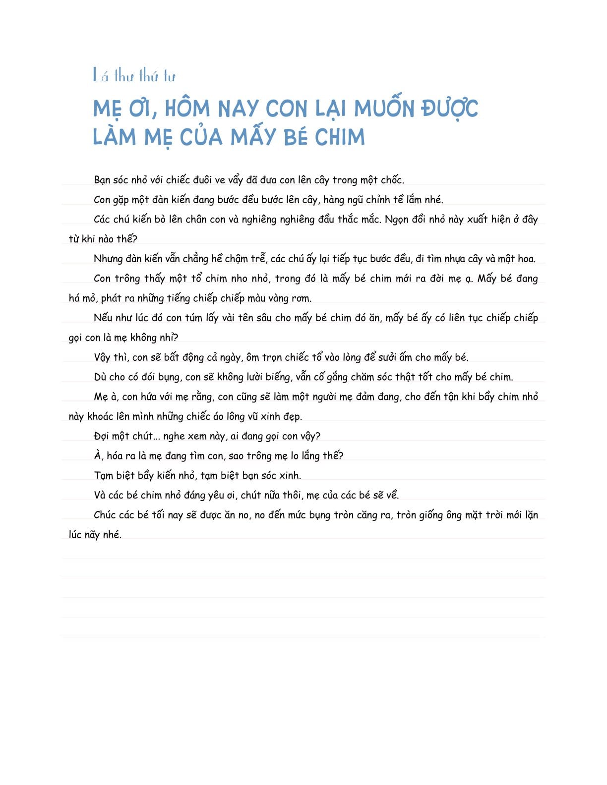 Triệu Lá Thư Gửi Mẹ - Mu Ye