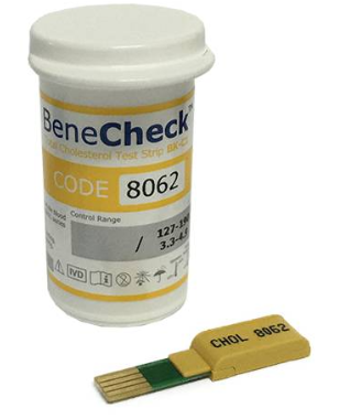 Que thử Cholesterol máy đo Benecheck 3in1 (10 que)