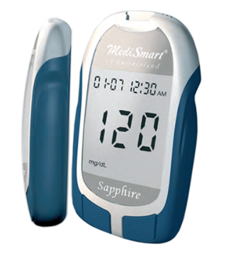 Combo Máy đo đường huyết Sapphire Plus & Máy đo huyết áp Wellmed FDBP-A4