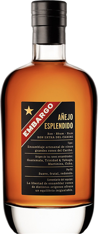 Embargo, Anejo Esplendido Rhum, 70cl, Caribbean Blend Rhum (les Bienheureux Jean Moueix)