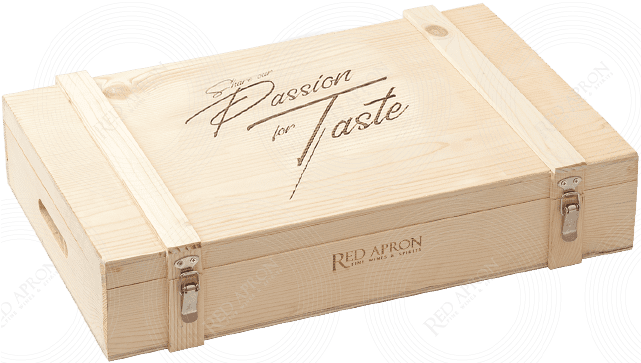 Red Apron Flat Wooden Box / 6 btls