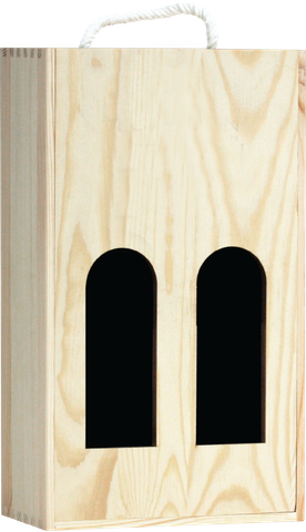 Slide wooden box no logo 2btls