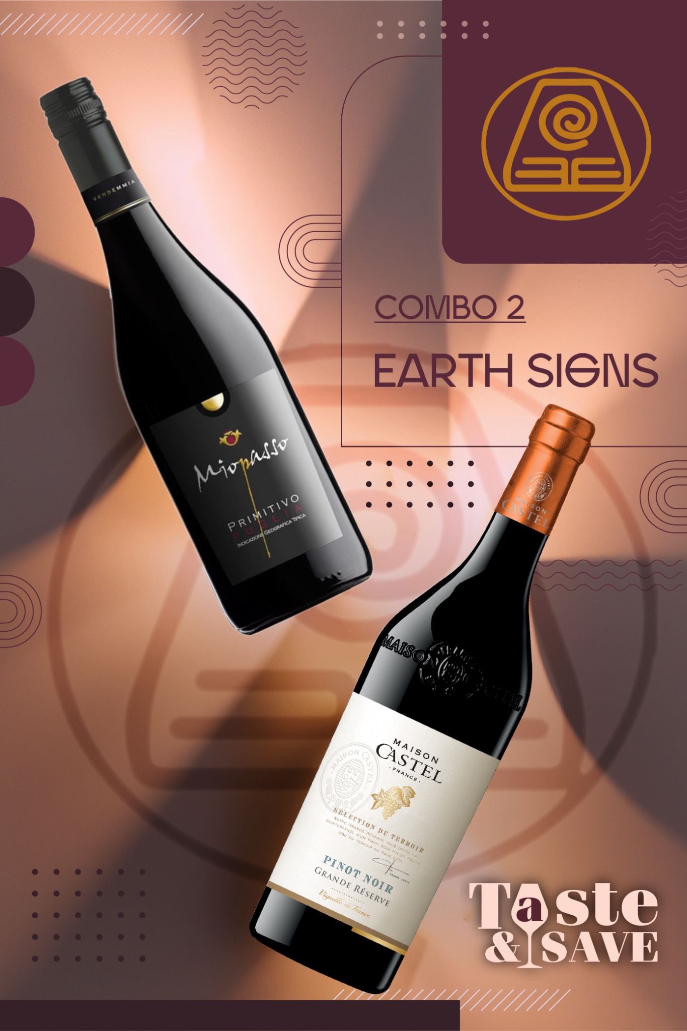 Combo rượu vang đỏ Taste & Save - Earth Signs