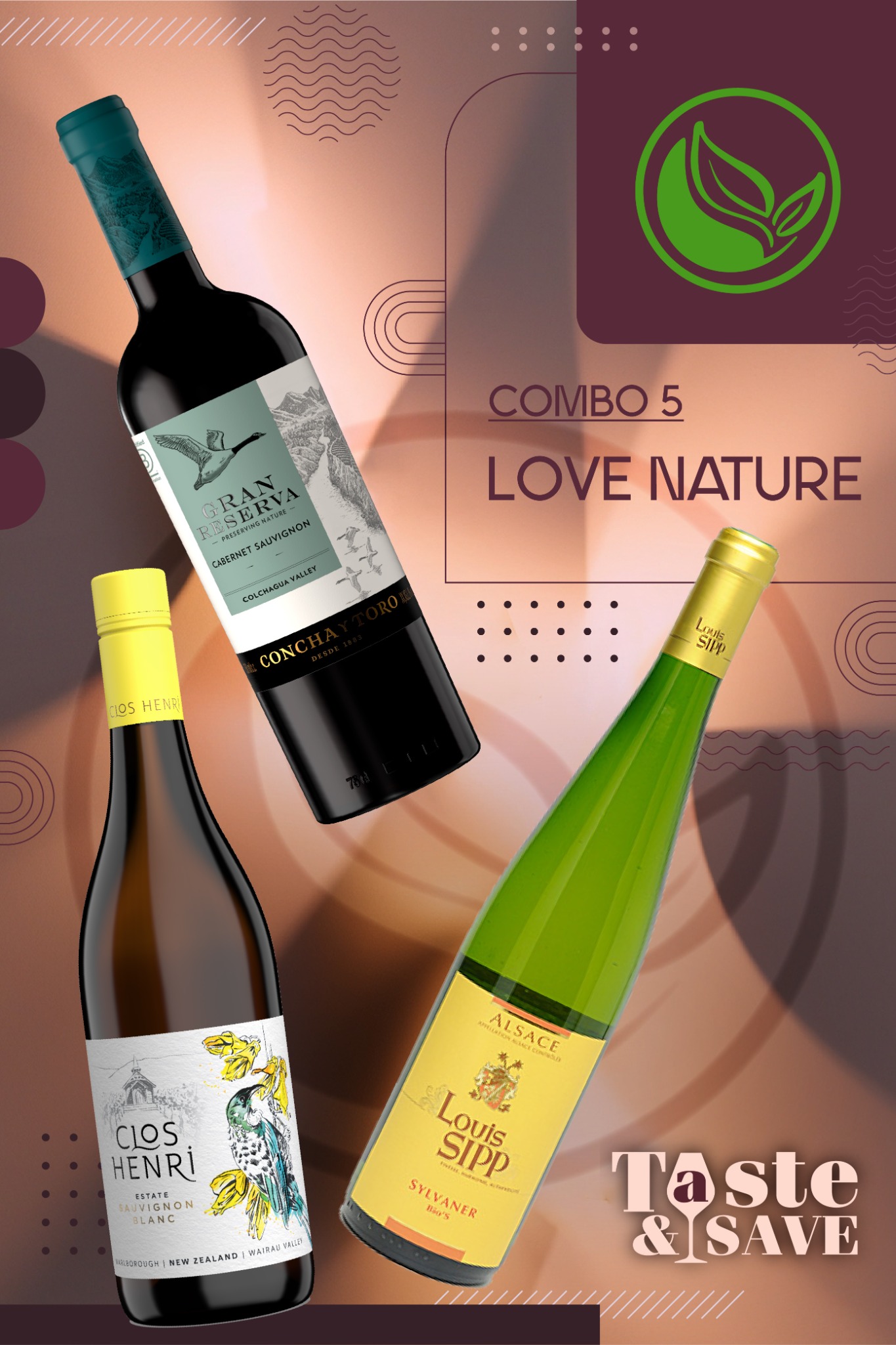 Combo rượu vang Taste & Save - Love Nature
