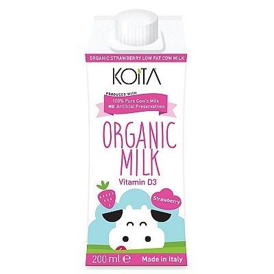  Sữa bò hữu cơ vị dâu ít béo Koita 200ml 