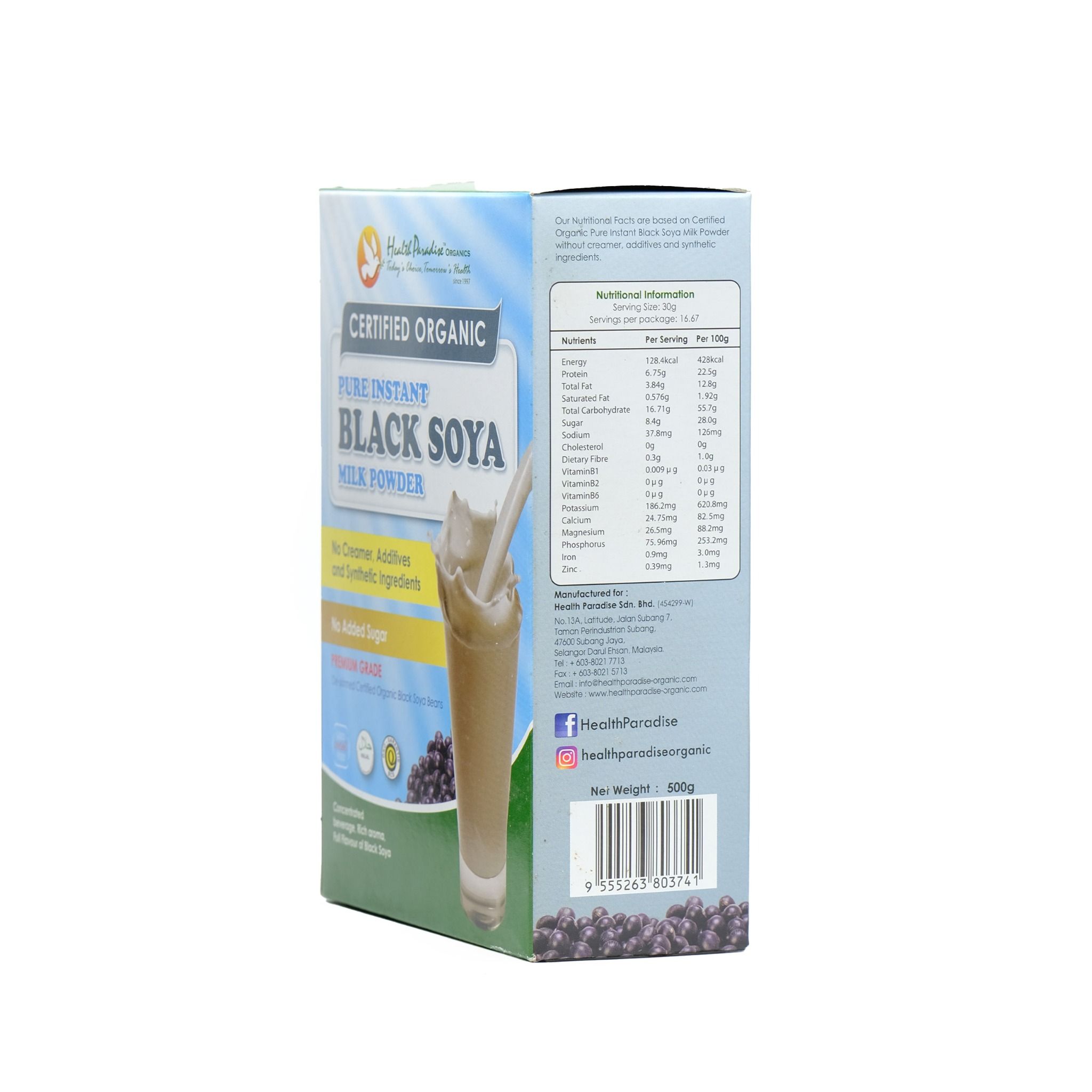  Bột đậu nành đen hữu cơ Health Paradise 500gr 