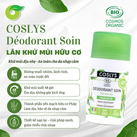  Lăn khử mùi hữu cơ trà xanh Coslys 50ml 