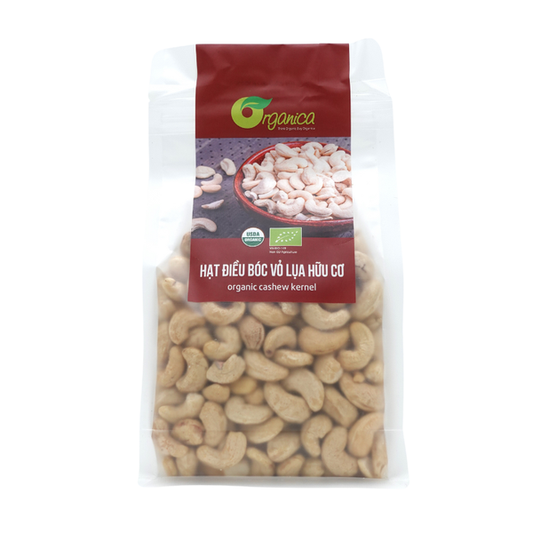  Hạt điều bóc vỏ lụa hữu cơ Organica 350gr 