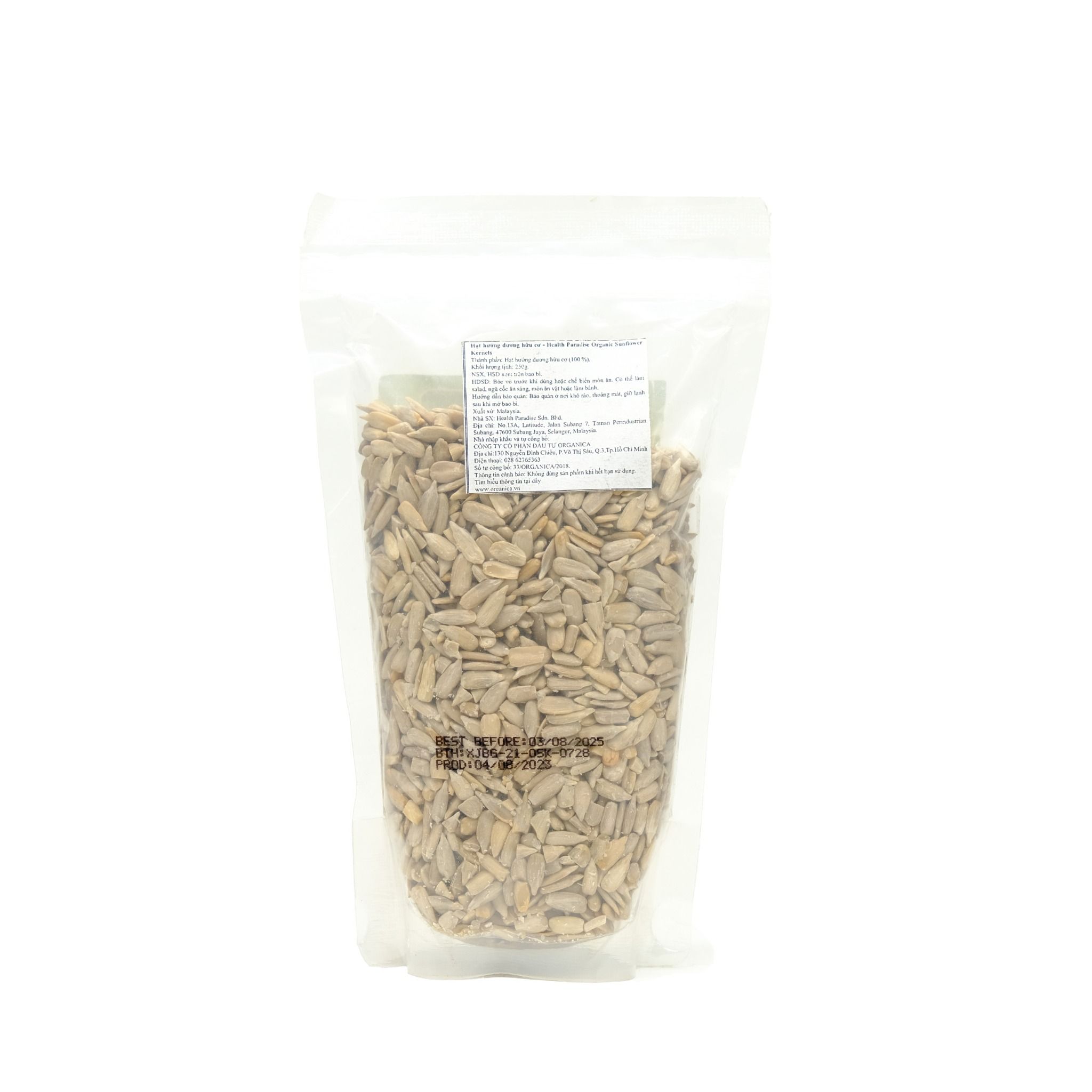  Hạt hướng dương hữu cơ Health Paradise 250gr 