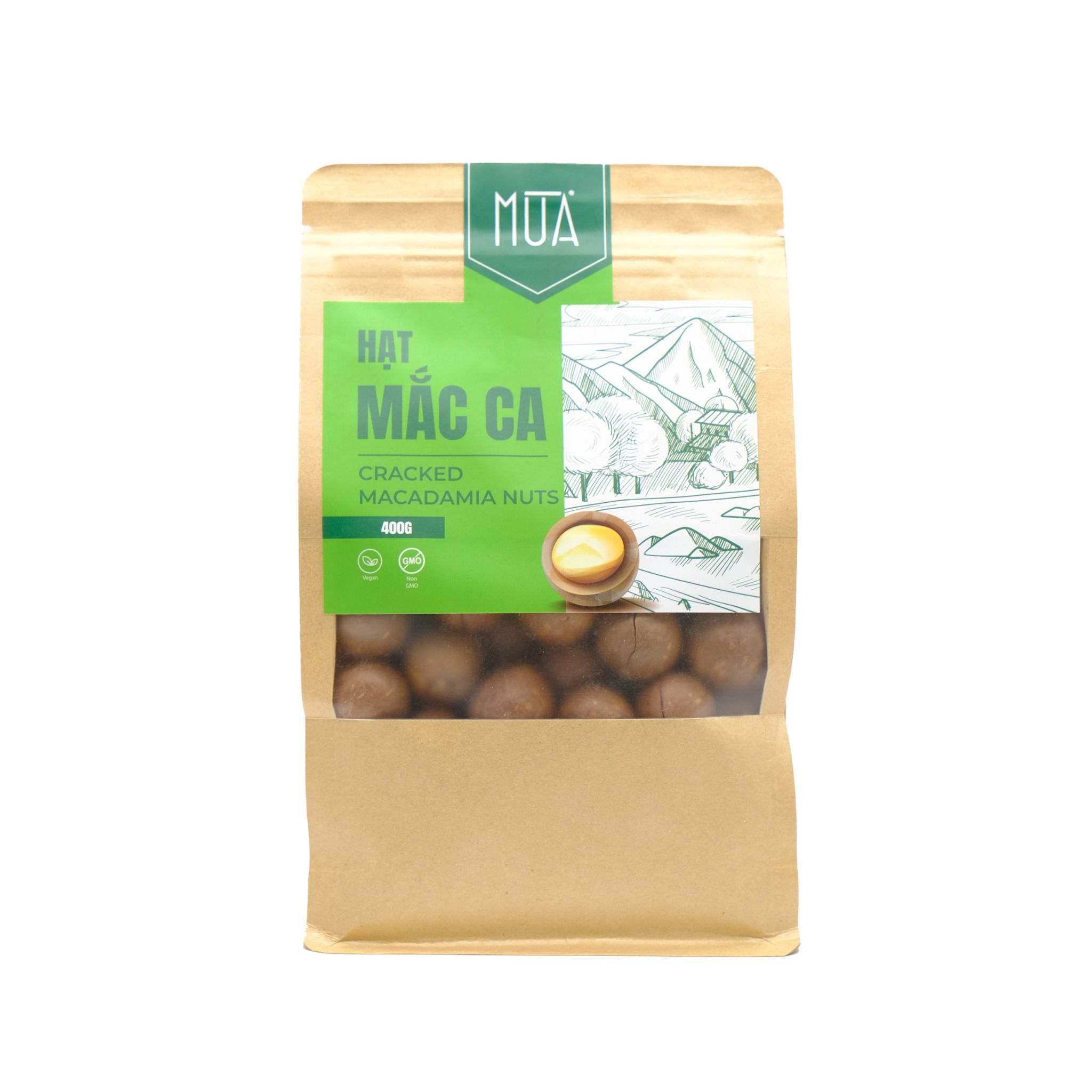  Hạt Mắc Ca Sấy nứt vỏ Mùa 400gr 