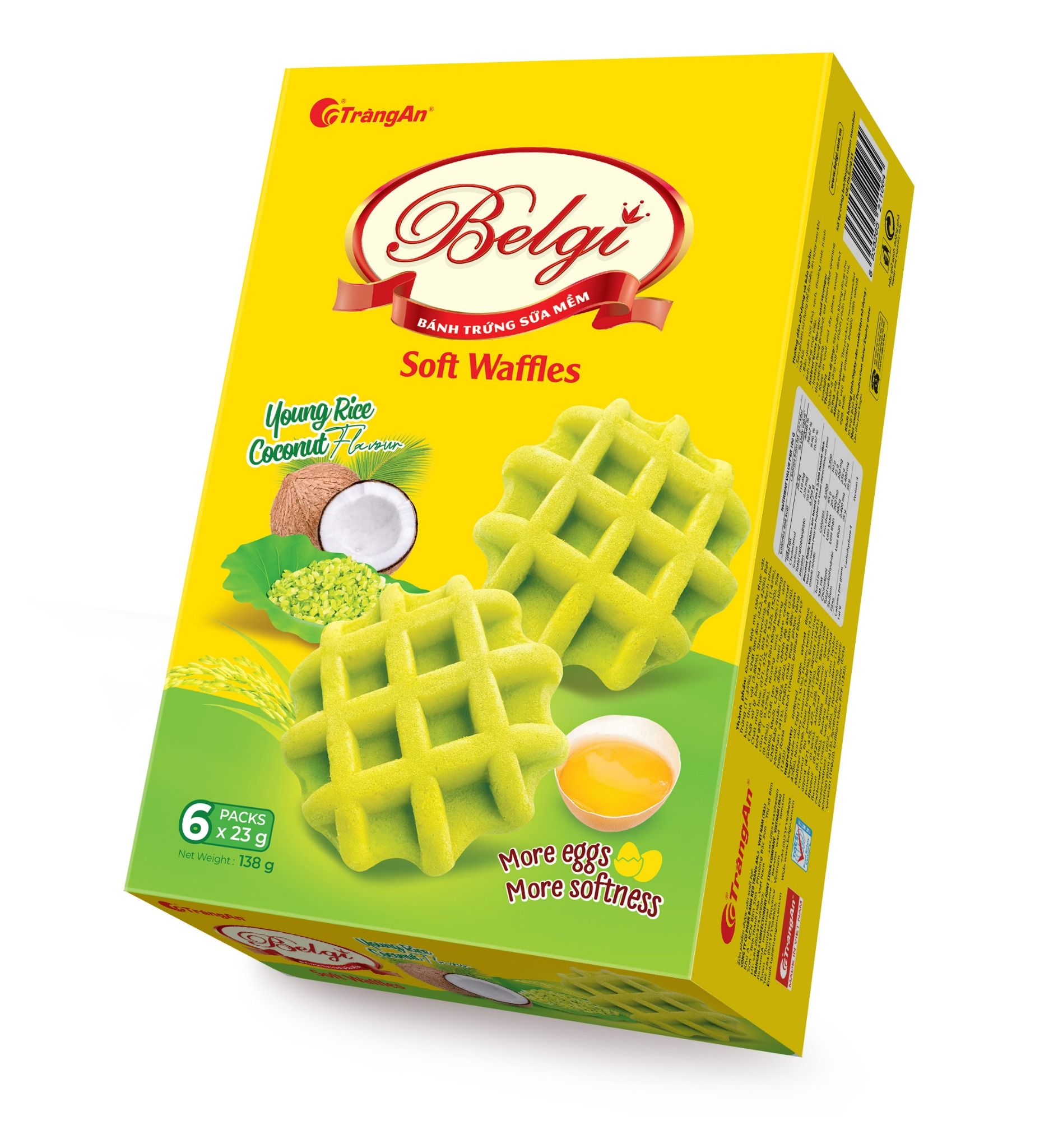  Belgi Soft Waffles 138g - Coconut Green Rice flavor 