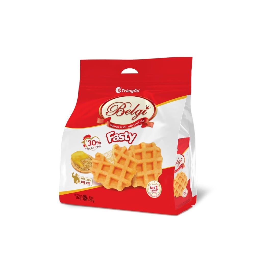  Bánh trứng tươi sợi gà Belgi Fasty 156g 