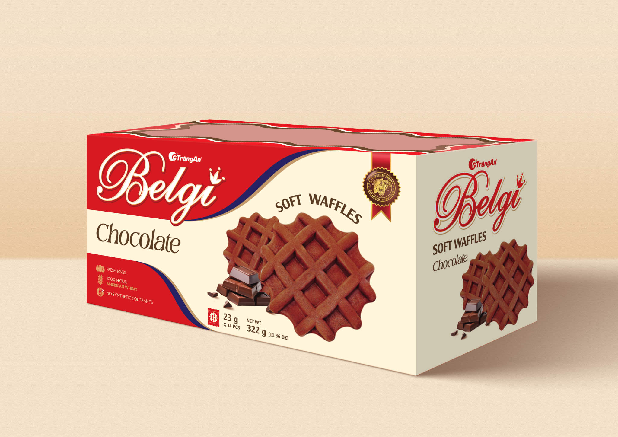  BÁNH BELGI TRỨNG SỮA MỀM VỊ SOCOLA 322G 