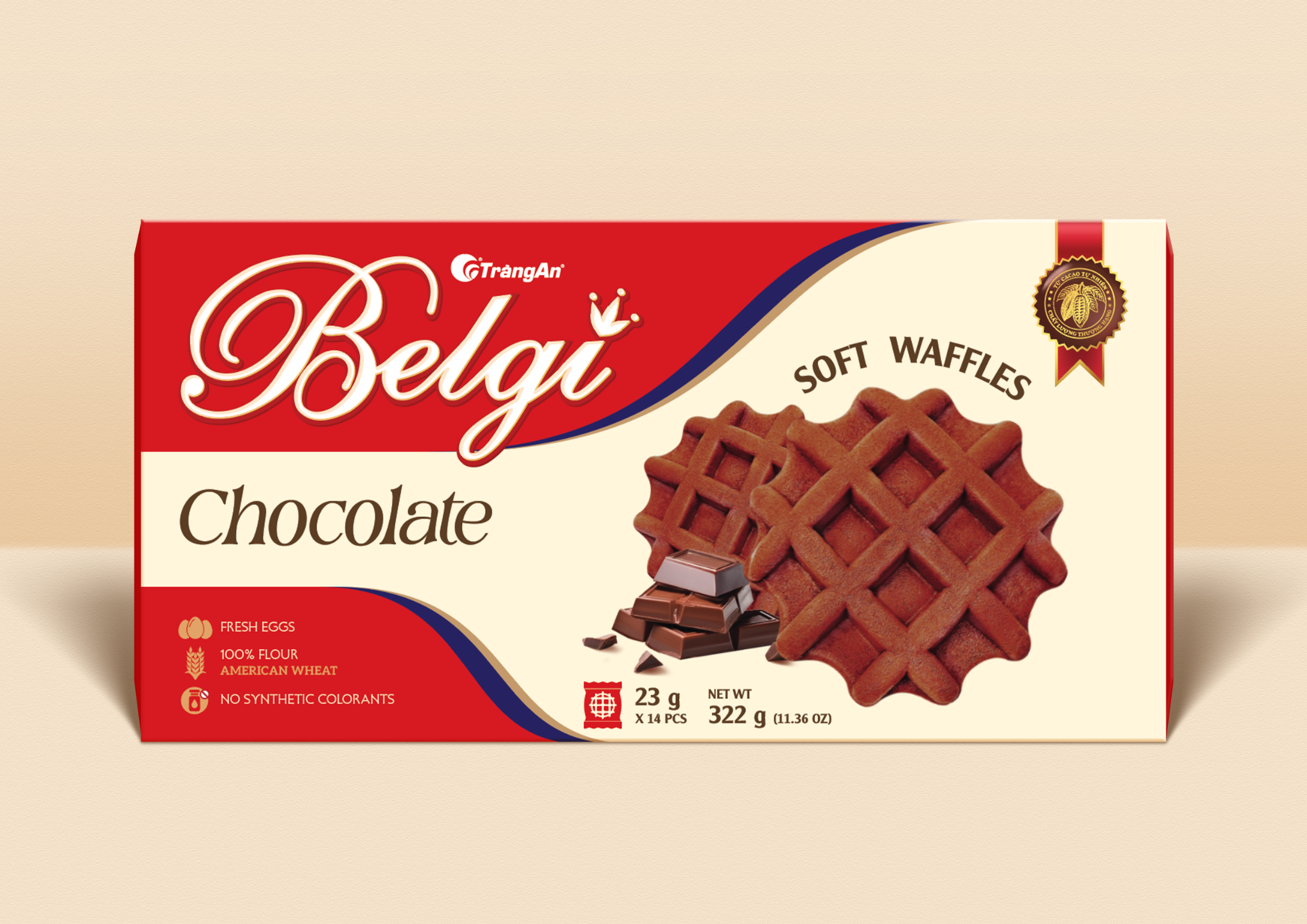  BÁNH BELGI TRỨNG SỮA MỀM VỊ SOCOLA 322G 